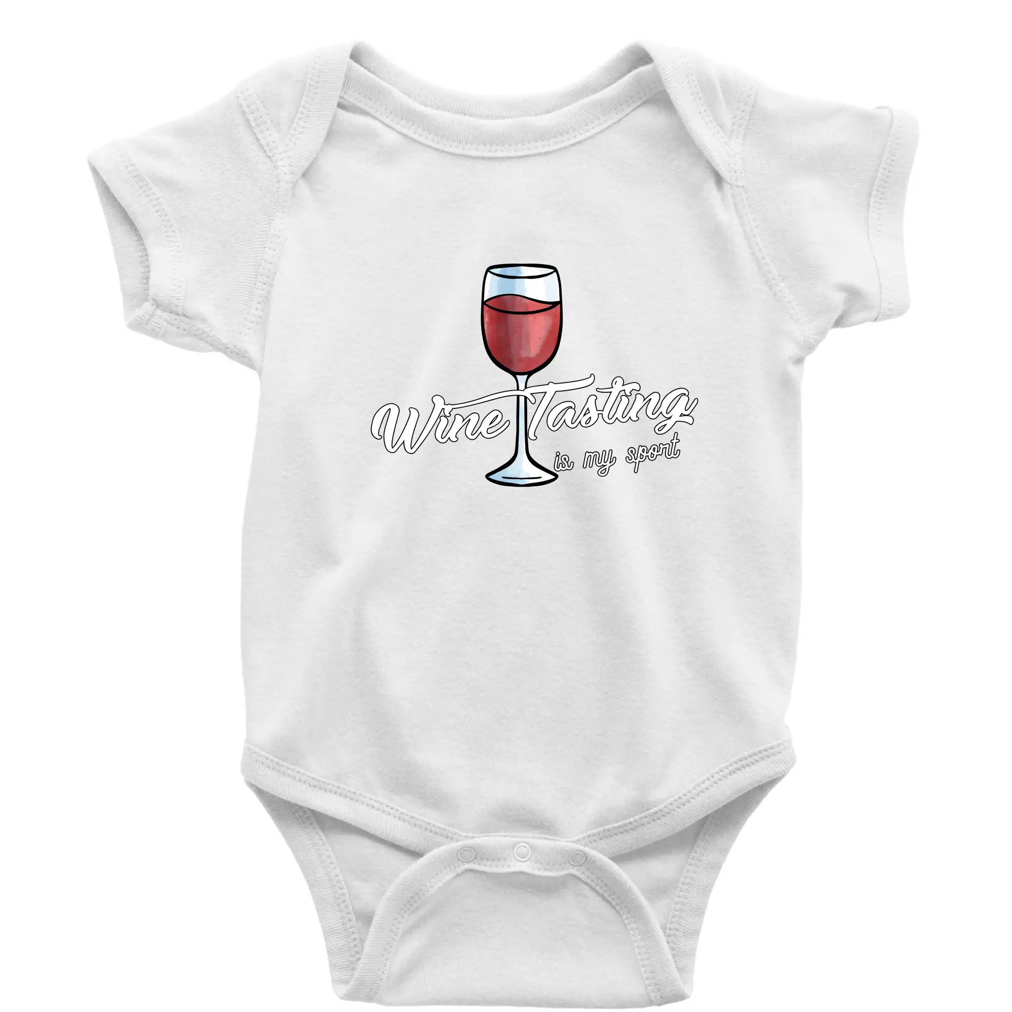 Vtipná tričká s tematikou vína - Wine tasting is my sport - Body dojčenské s krátkym rukávom