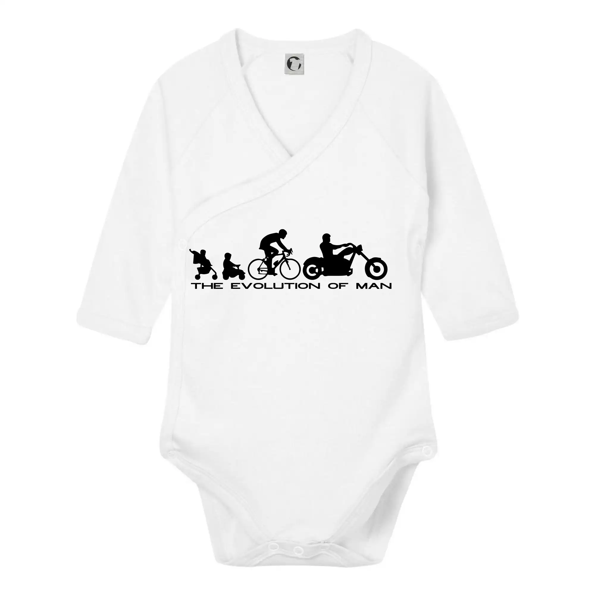 Chopper triko - Evolution of man (Chopper) - Body zavinovacie s dlhým rukávom