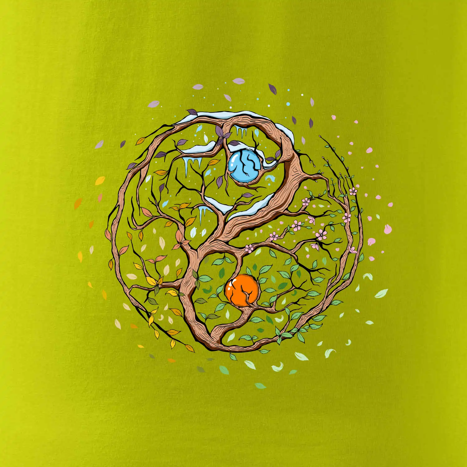 Yin & Yang strom - zima, léto