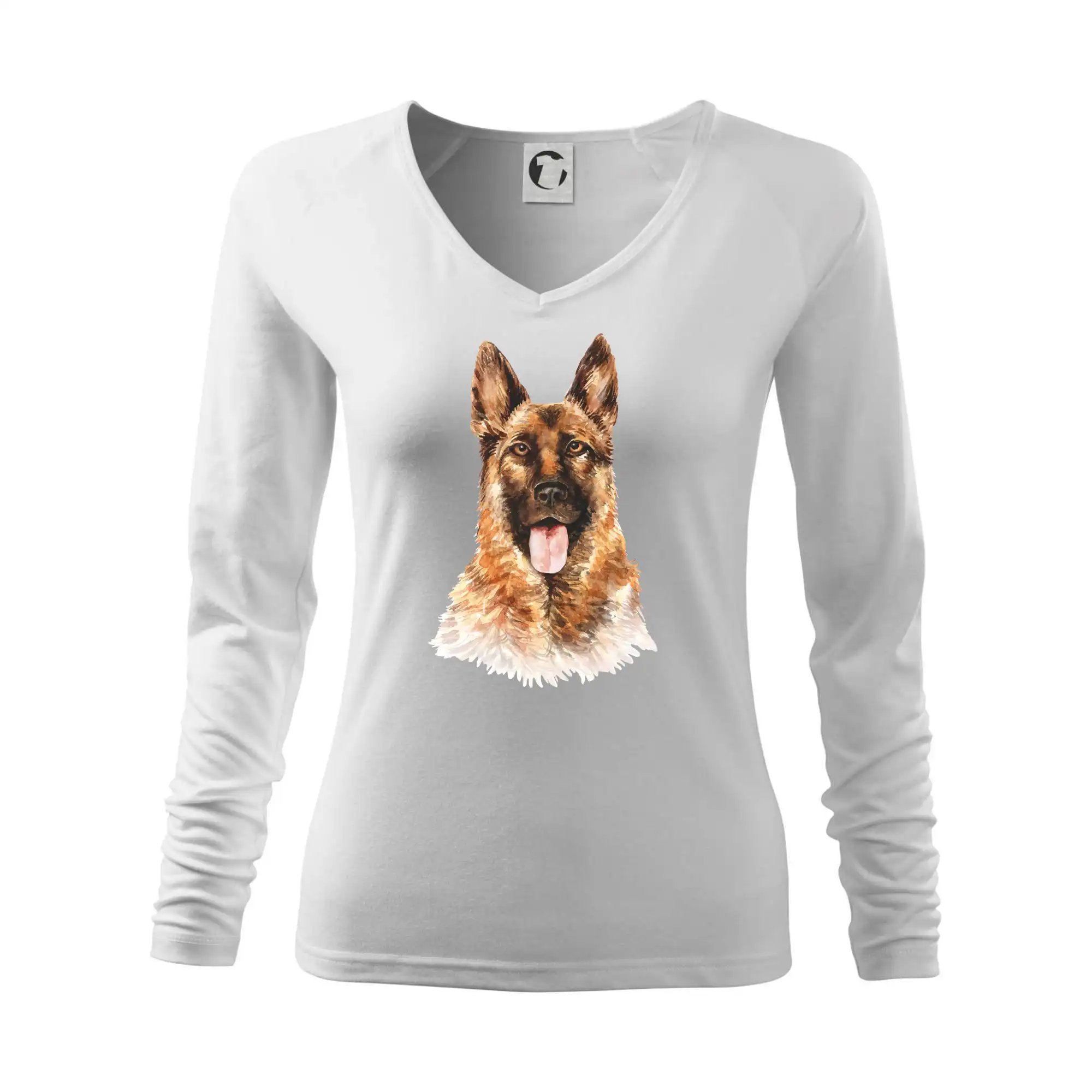 Nemecký ovčiak - German shepherd - vodová farba - Tričko dámske Elegance