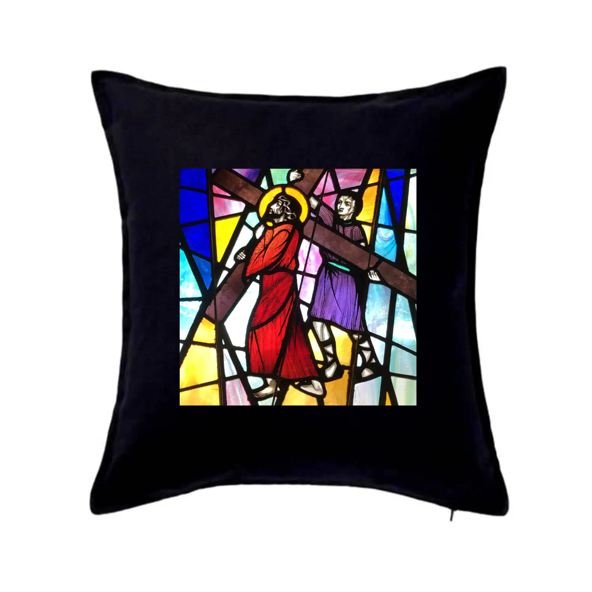 Vitráž - Ježíš a kříž