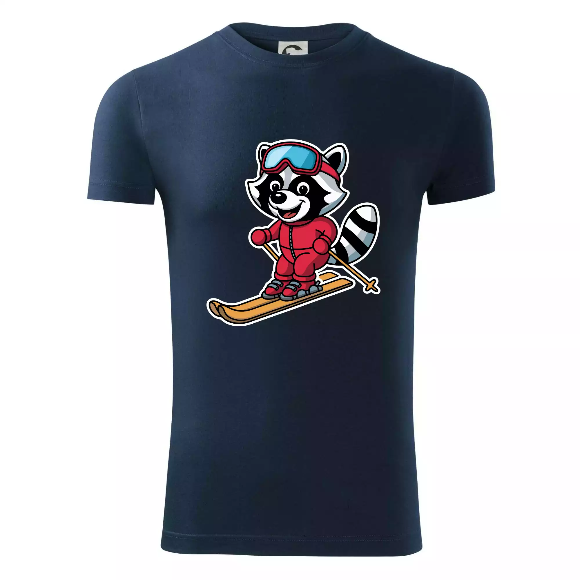 Mýval na lyžích - kreslený