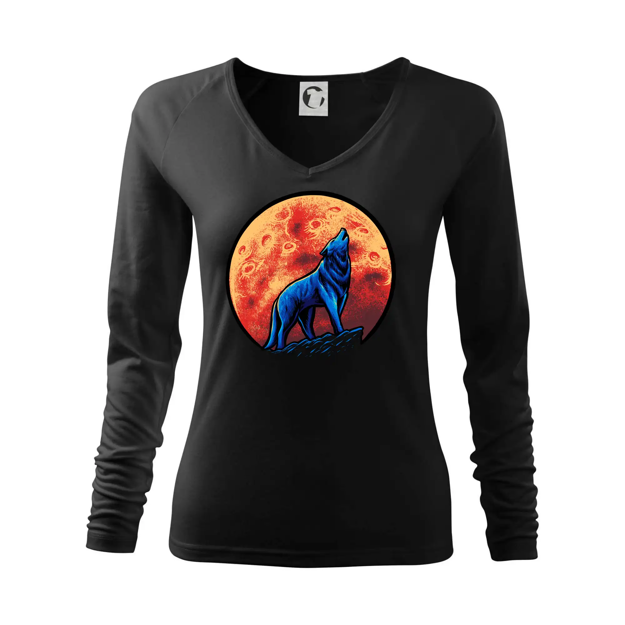 Tričká s vlkom - Vlk vyjúci na skale - Tričko dámske Elegance