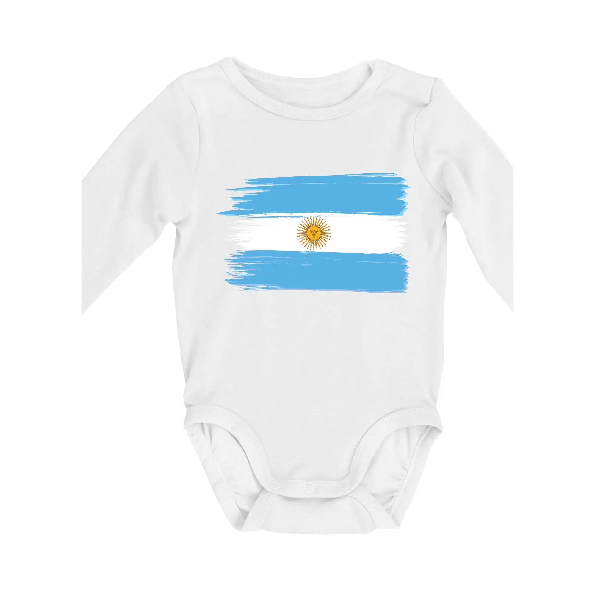 Motívy štátnych vlajok - Argentína vlajka kreslená štetkou - Body dojčenské s dlhým rukávom