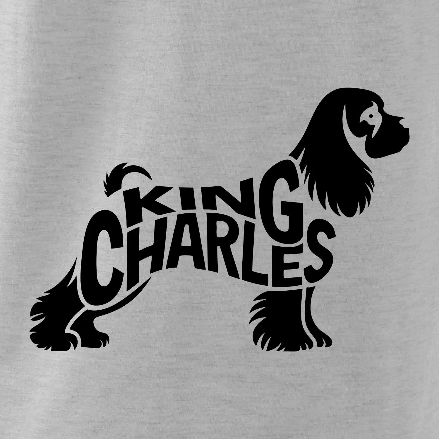 Kavalír king Charles španěl nápis v těle