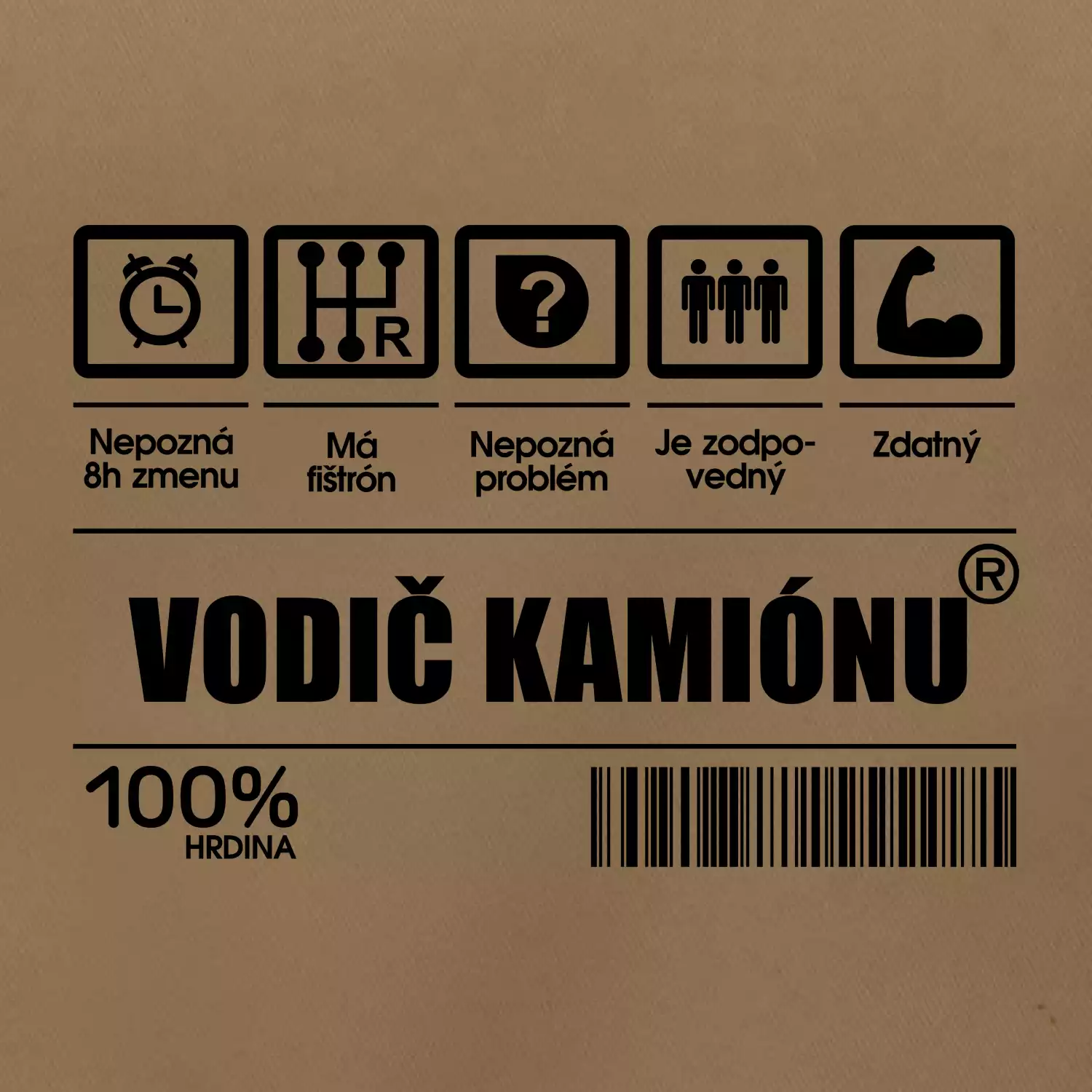 Čiarový kód - Vodič kamionu