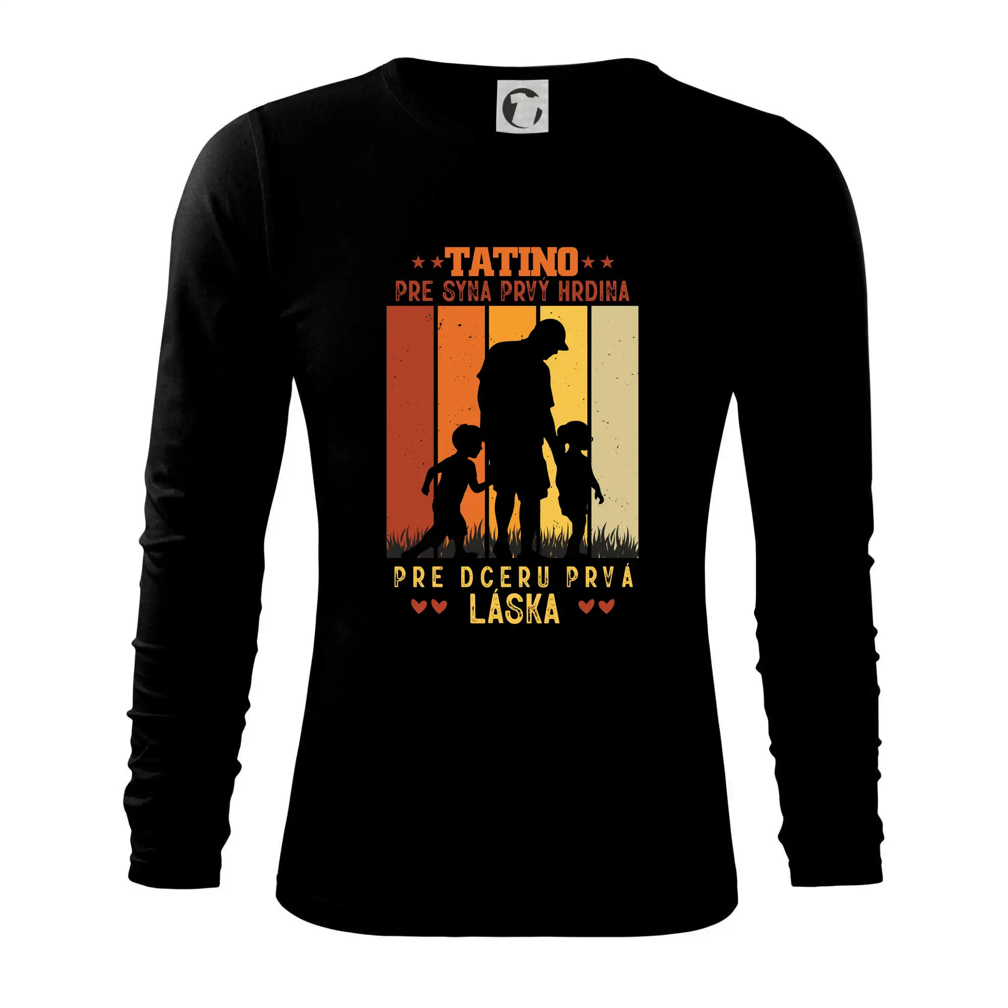 Najlepší darček pre otecka ku dňu otcov - Tatino pre syna prvý hrdina pre dcéru láska - Tričko s dlhým rukávom FIT-T long sleeve