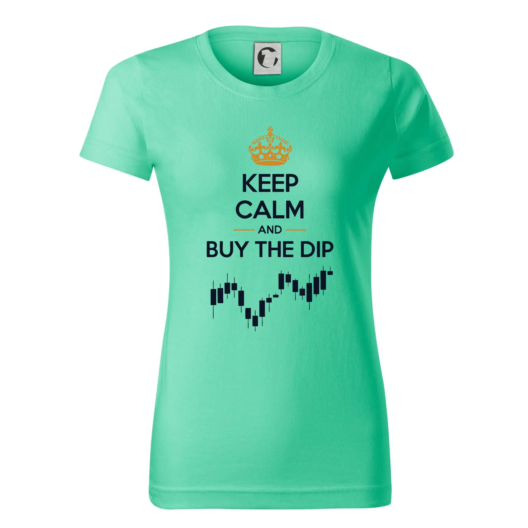 Keep Calm and Buy the Dip - koruna a graf - Dámske tričko basic - ľahko voľnejšie a dlhšie
