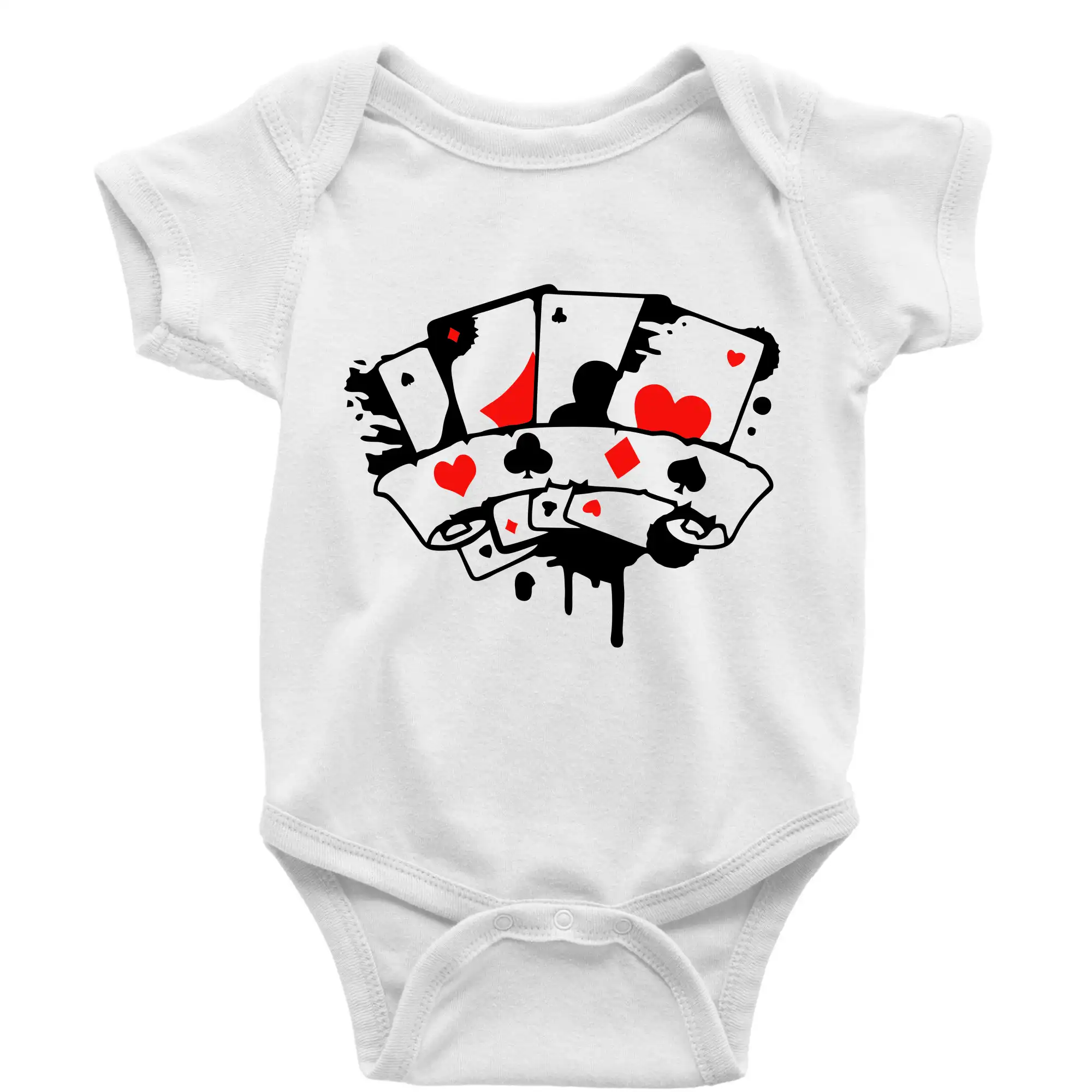 Poker tričká - Poker splash 4 karty - Body dojčenské s krátkym rukávom