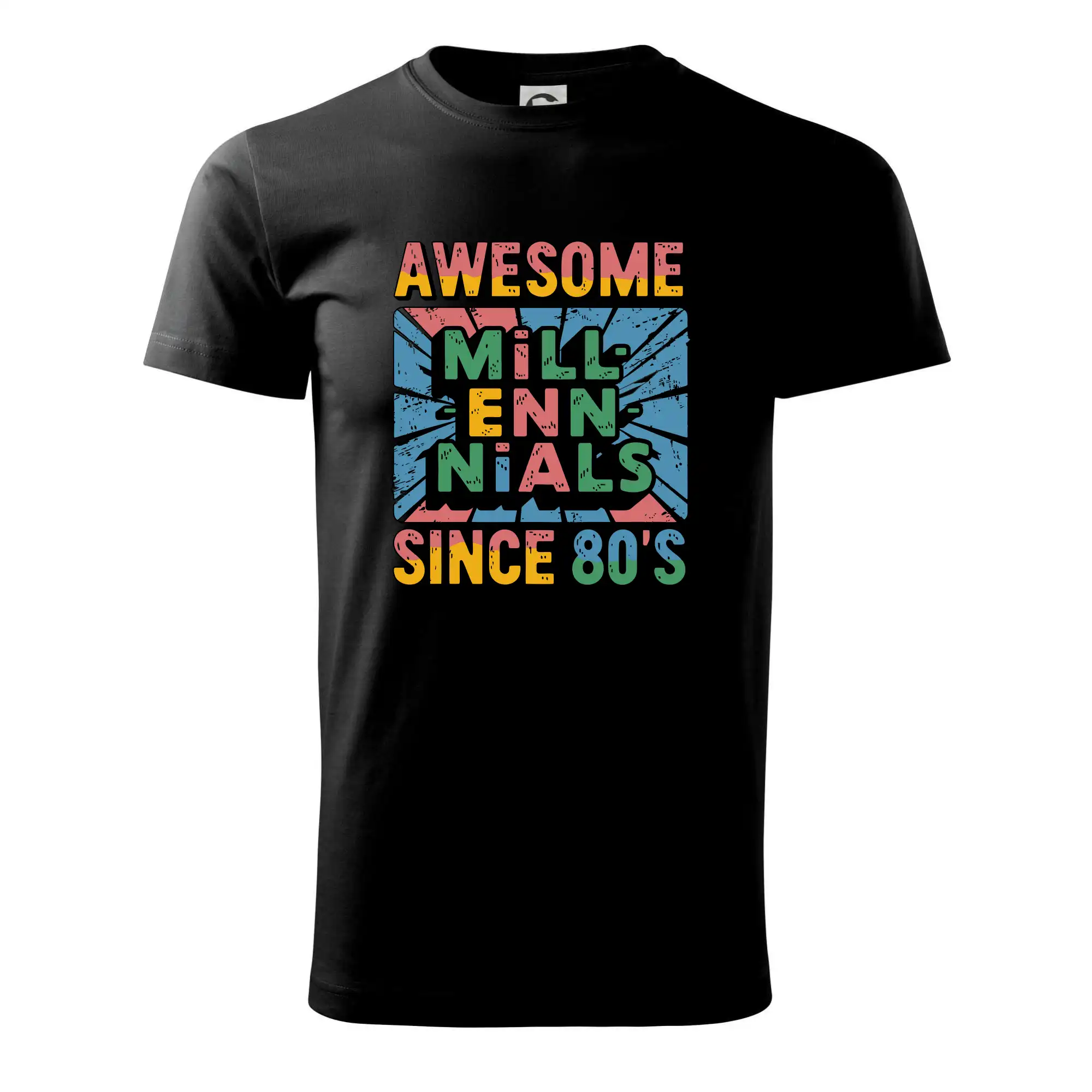 Tričká s motívmi ktoré frčia na internete - Generace Y - Barevný Awesome Millennials Since 80's - Pánske tričko nižšej gramáže