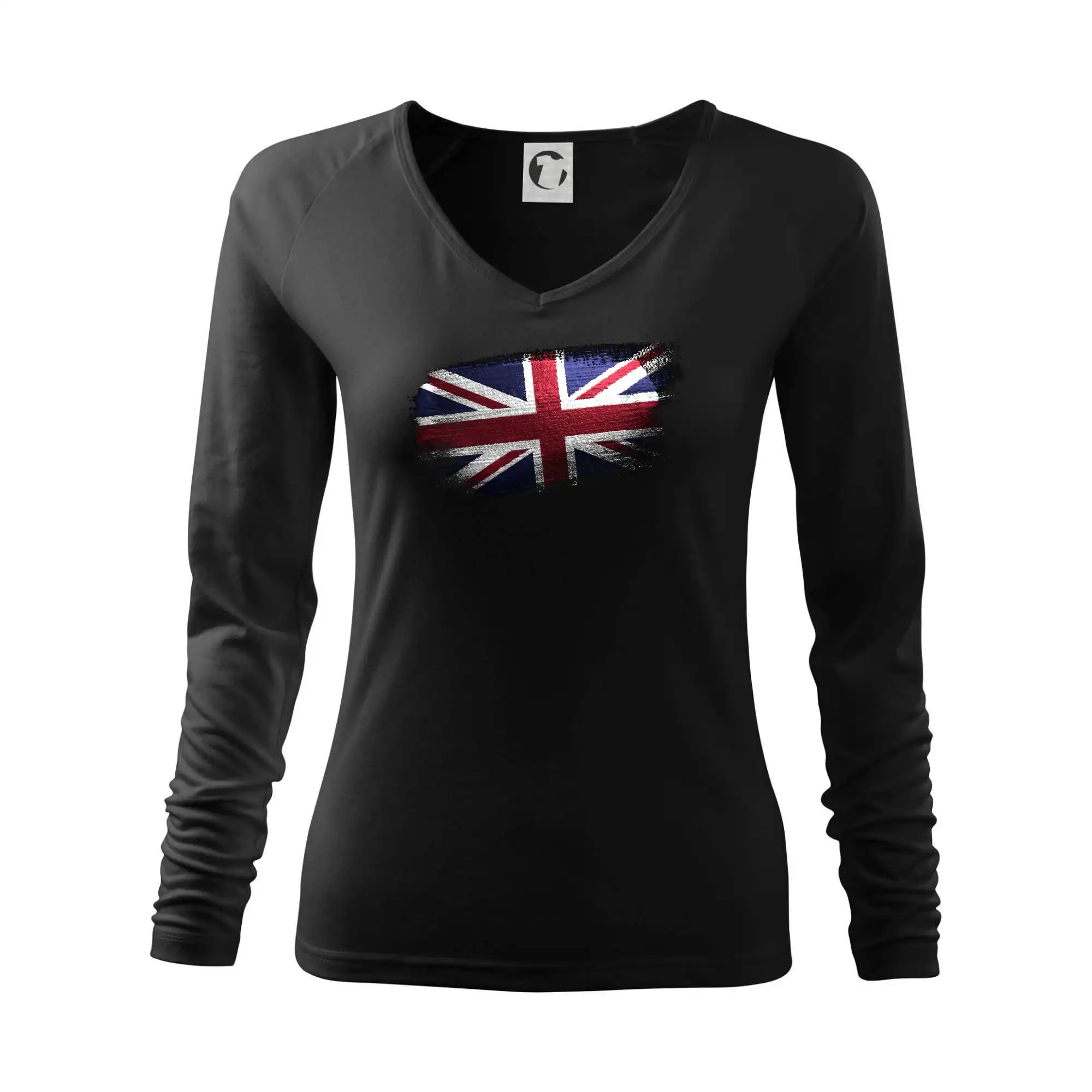 Tričká Anglicko - Britská vlajka ohryzené - Tričko dámske Elegance