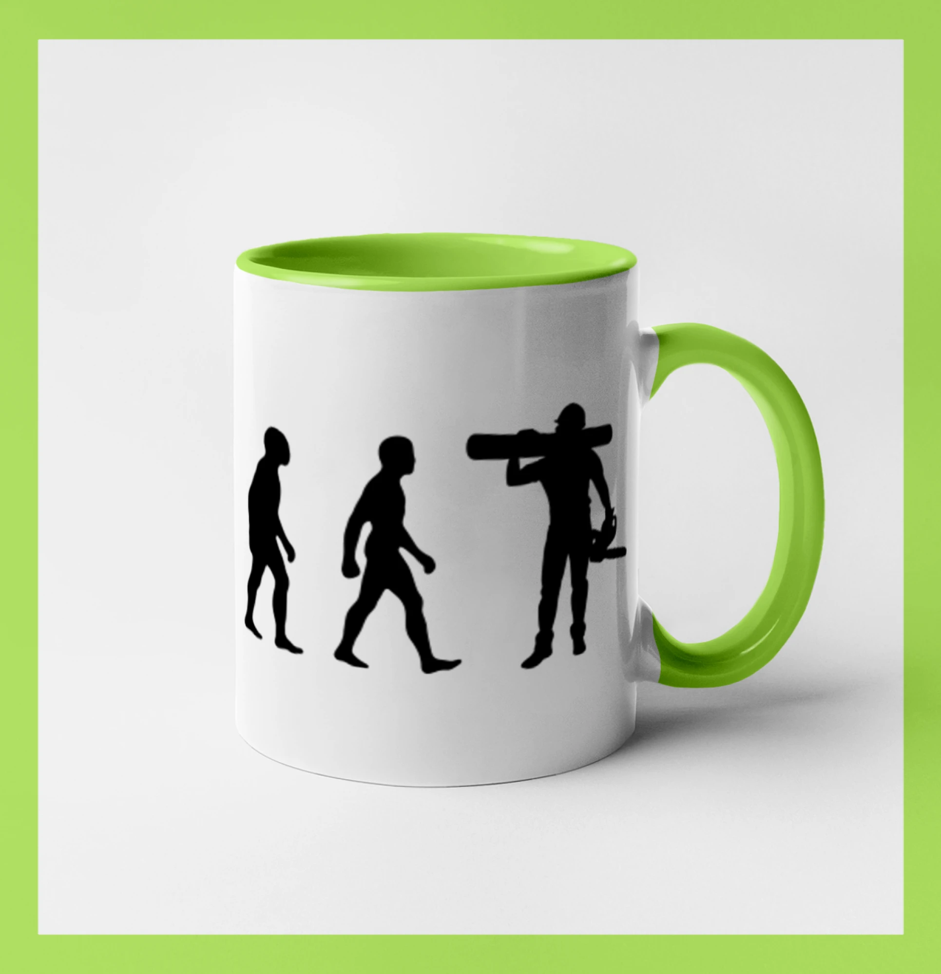 Evoluce dřevorubec - pila a kmen