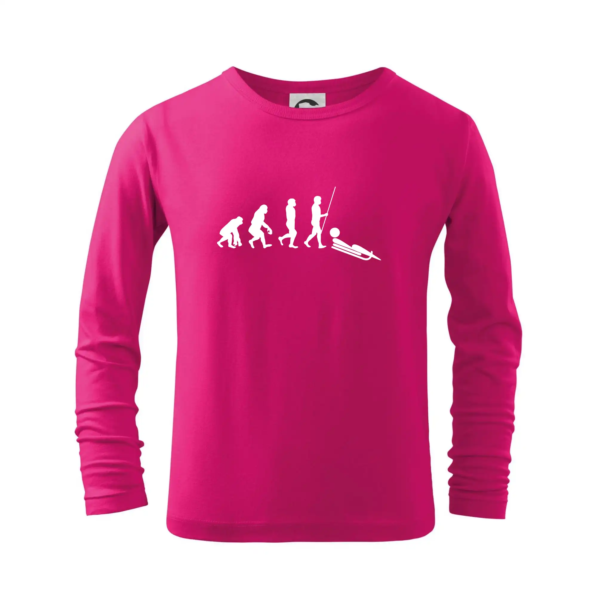 Lyže a Snowboard - Evolúcia jazdy na bôbu - Tričko detské Long Sleeve