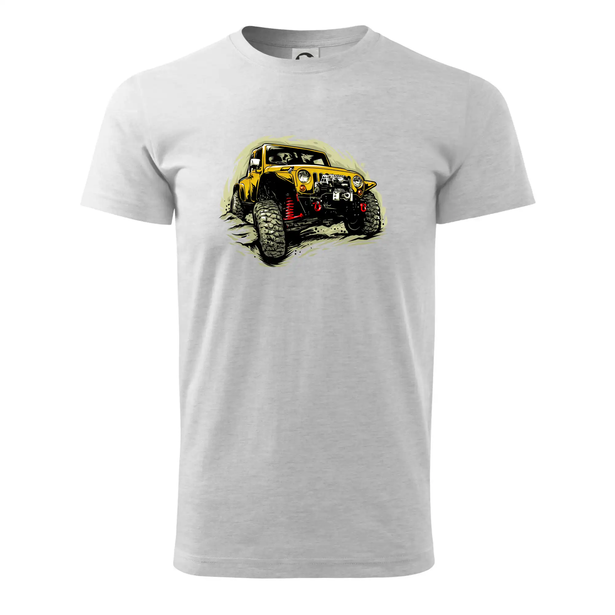 Auto tričká - Žltý offroad s navijakom - Tričko extra veľké  (5-8XL)