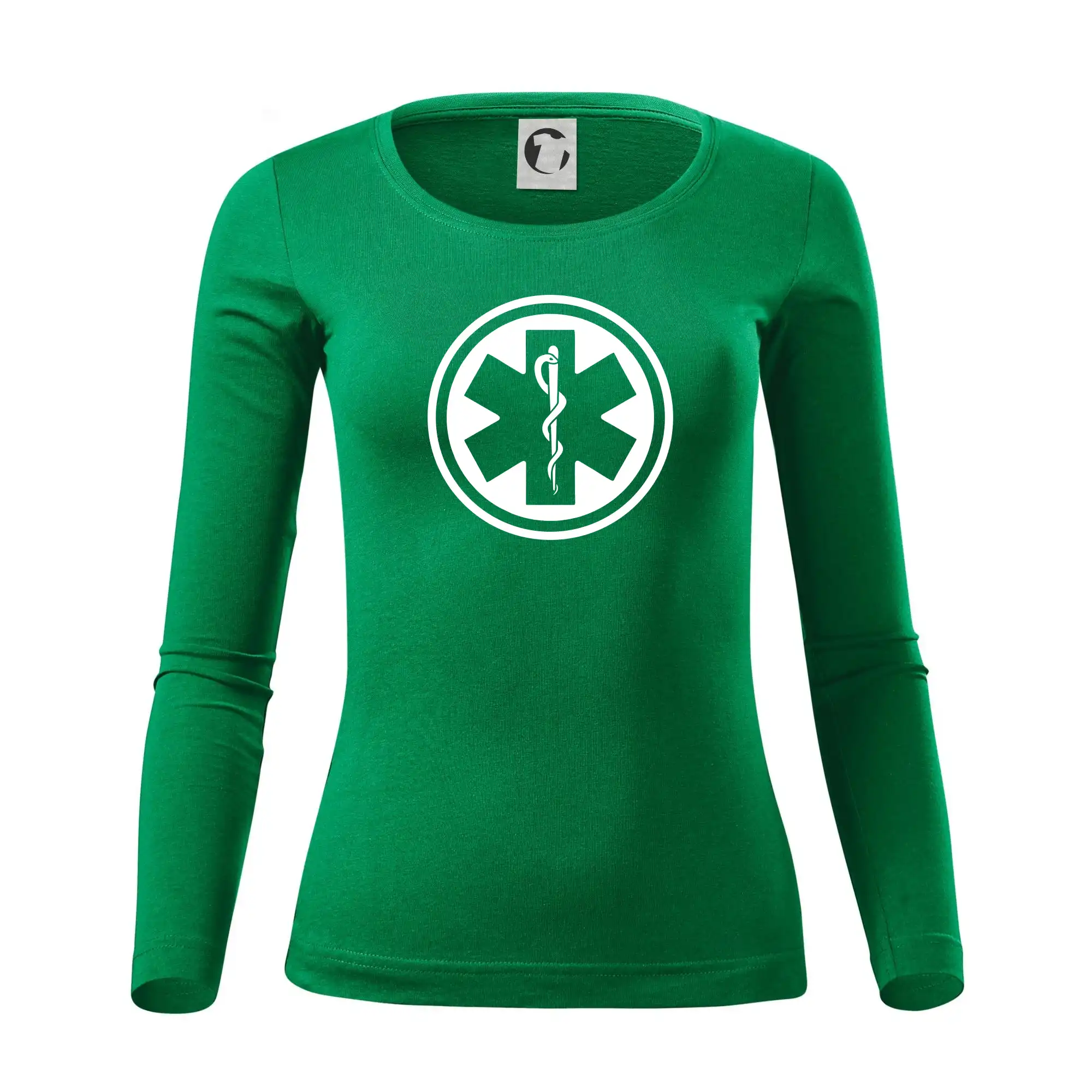 Tričká a mikiny pre záchranárov a lekárov - Kvalitné oblečenie pre zdravotníkov - Rescue logo samostatné guľaté - Dámske tričko FIT-T LS - zužené