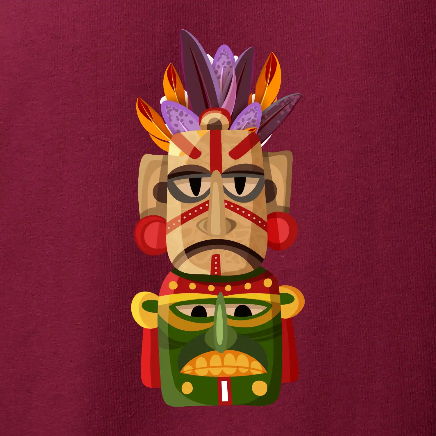 Mayové maska s peřím