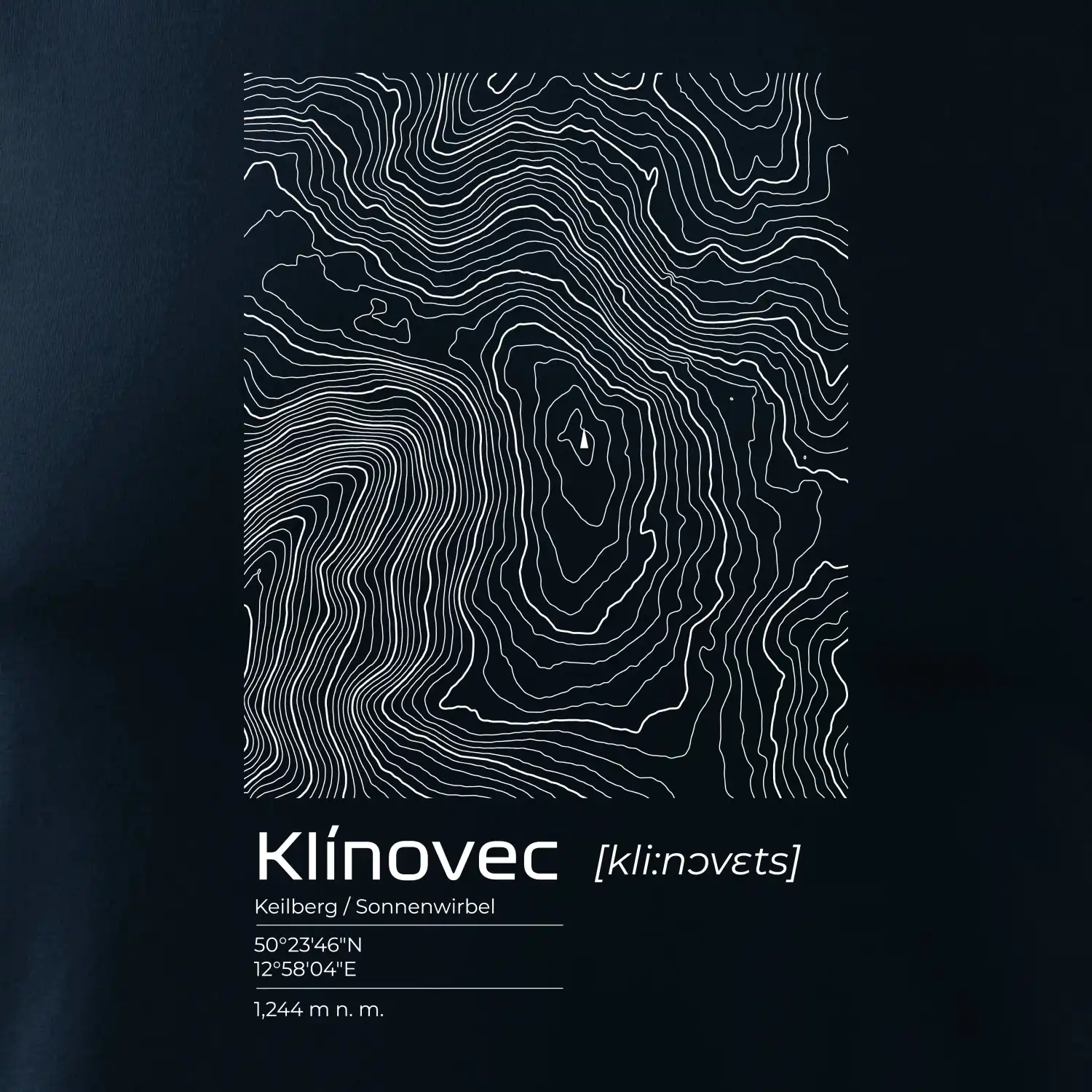 Klínovec - vrstevnice v obdélníku