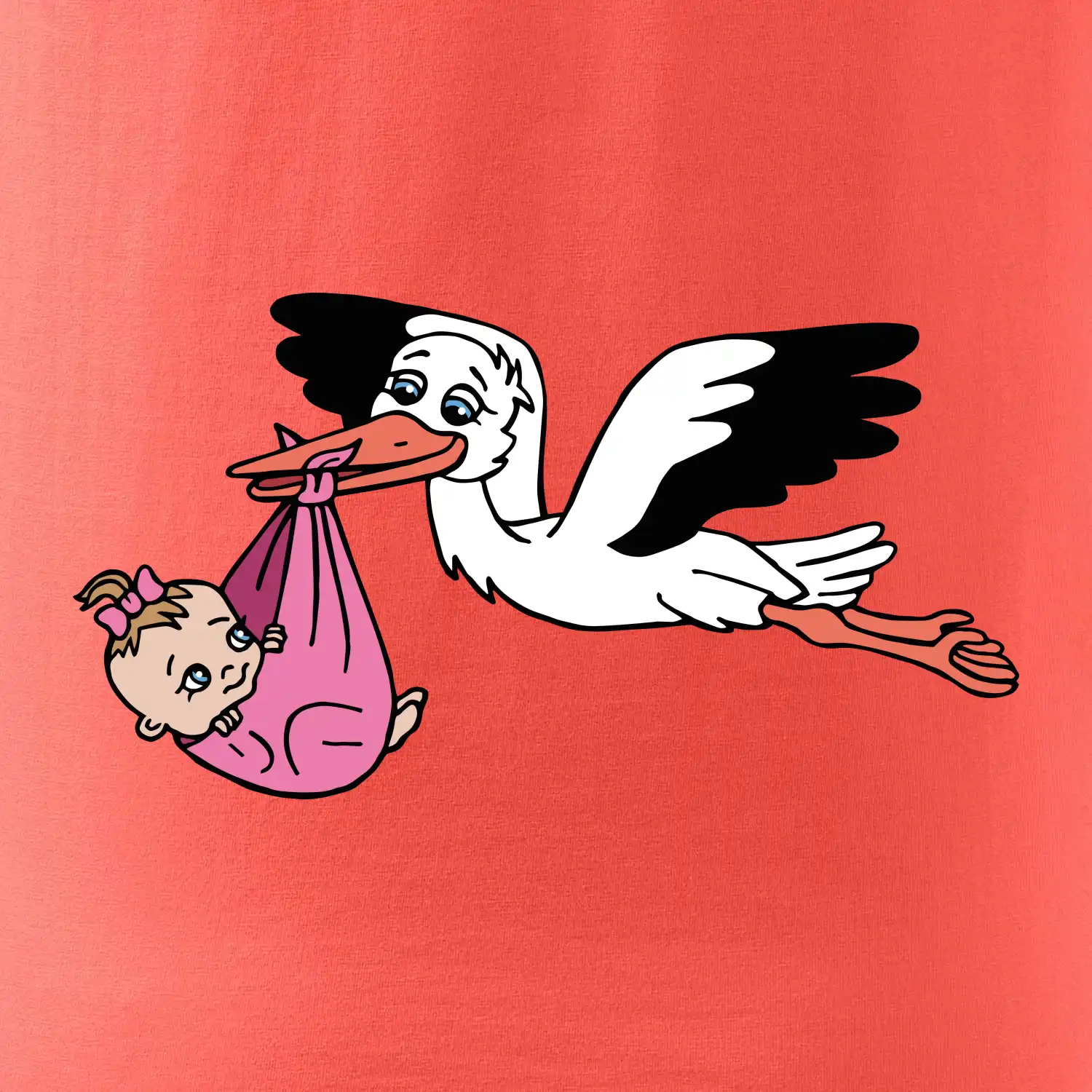 Čáp a miminko - holka (Hana-creative)