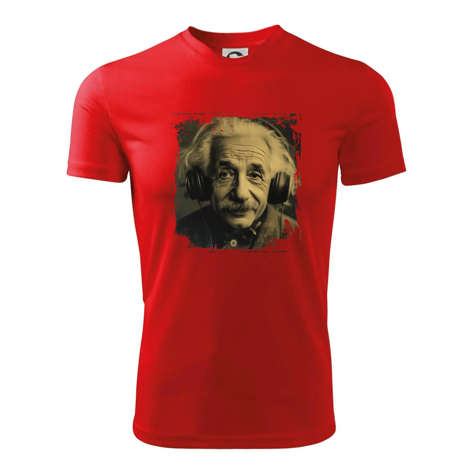 Albert se sluchátky