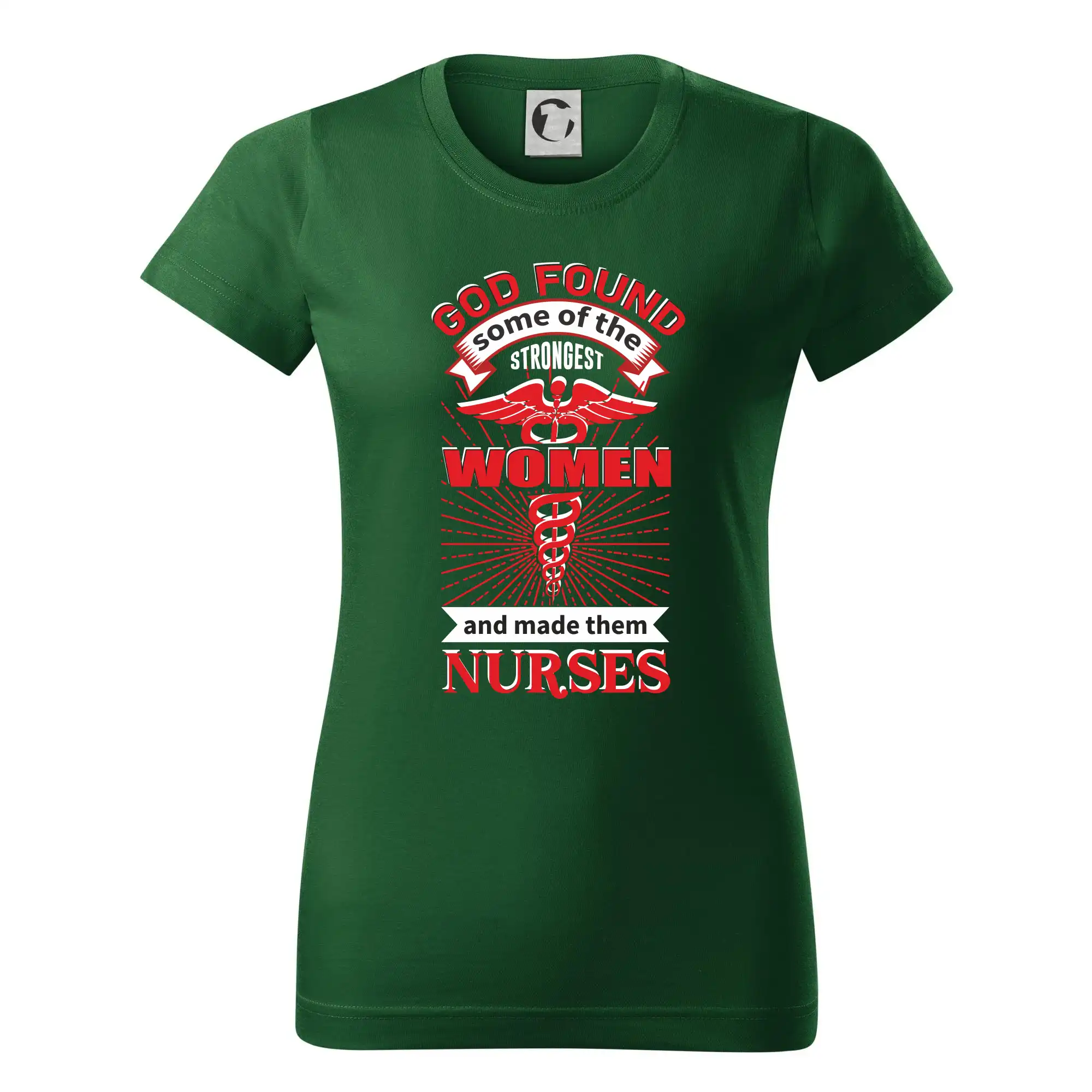 God foud strongest woman - nurse - Dámske tričko basic - ľahko voľnejšie a dlhšie