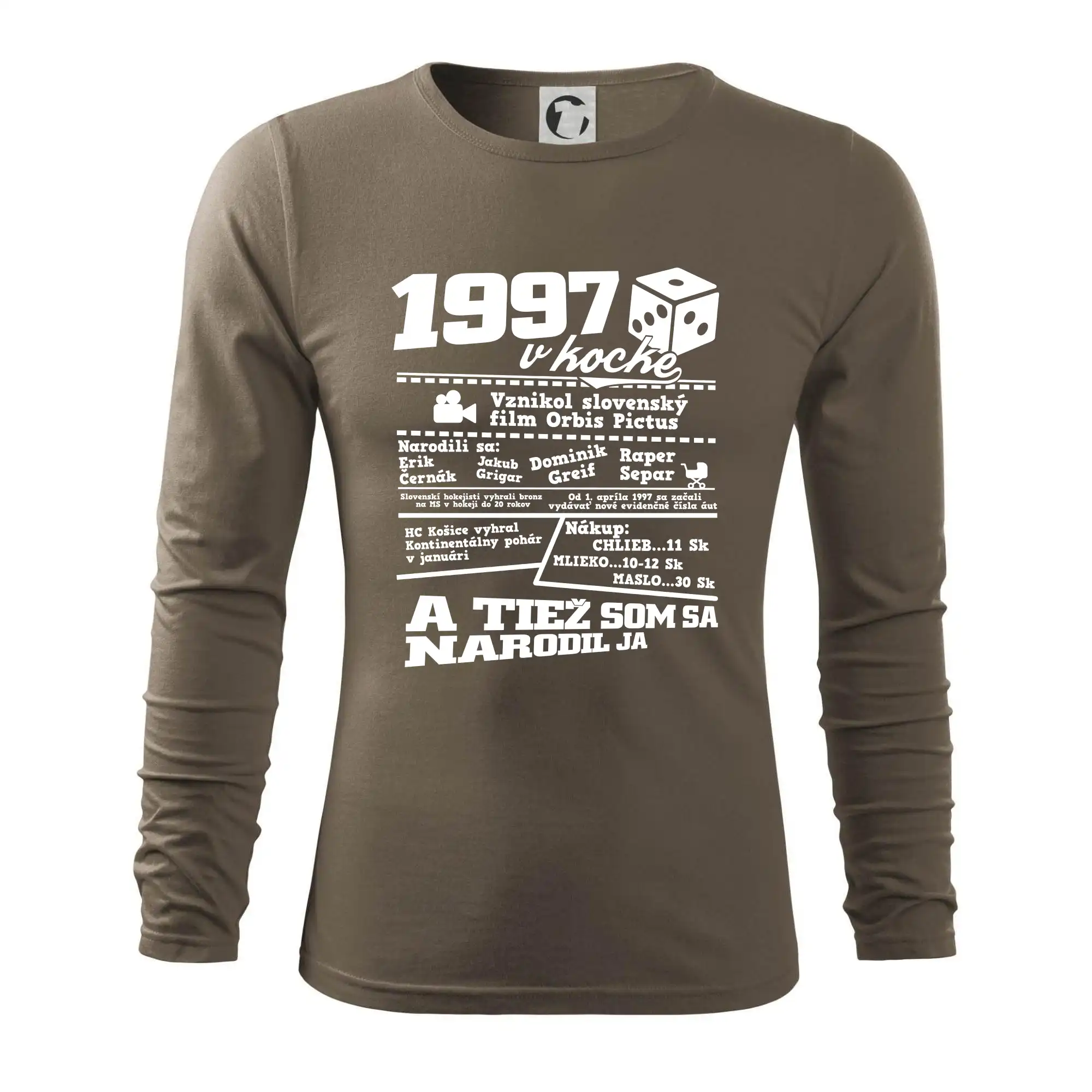 Trička s ročníkom 1997 - 1997 v kocke - Tričko s dlhým rukávom FIT-T long sleeve