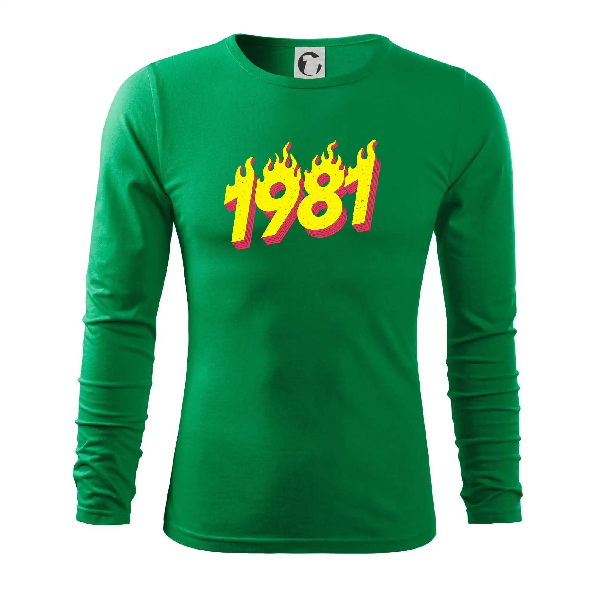 Trička s ročníkom 1981 - Narodeniny v ohni 1981 - Tričko s dlhým rukávom FIT-T long sleeve