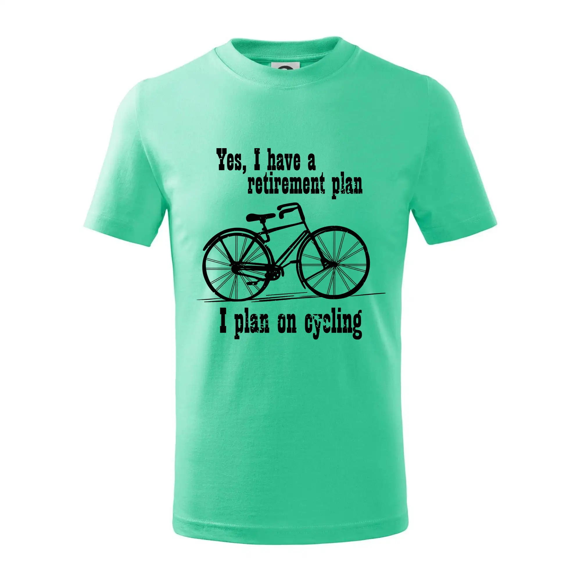 Tričko ako darček pre cyklistu - Staré koleso - Yes, I have a retirement plan, Aj plan on cycling - Tričko detské bavlnené