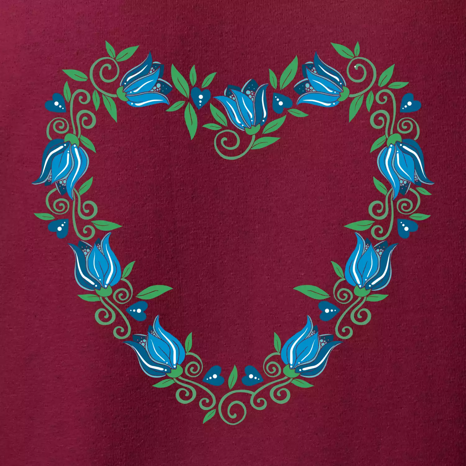 Modré tulipánové srdiečko (Pecka design)