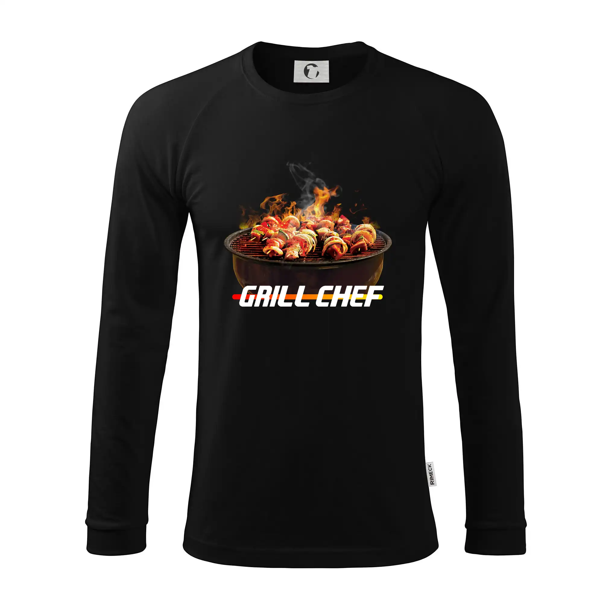 Tričká a zástery na grilovanie - Grill chef - grill s ohňom - Pánske tričko s dlhým rukávom LS130