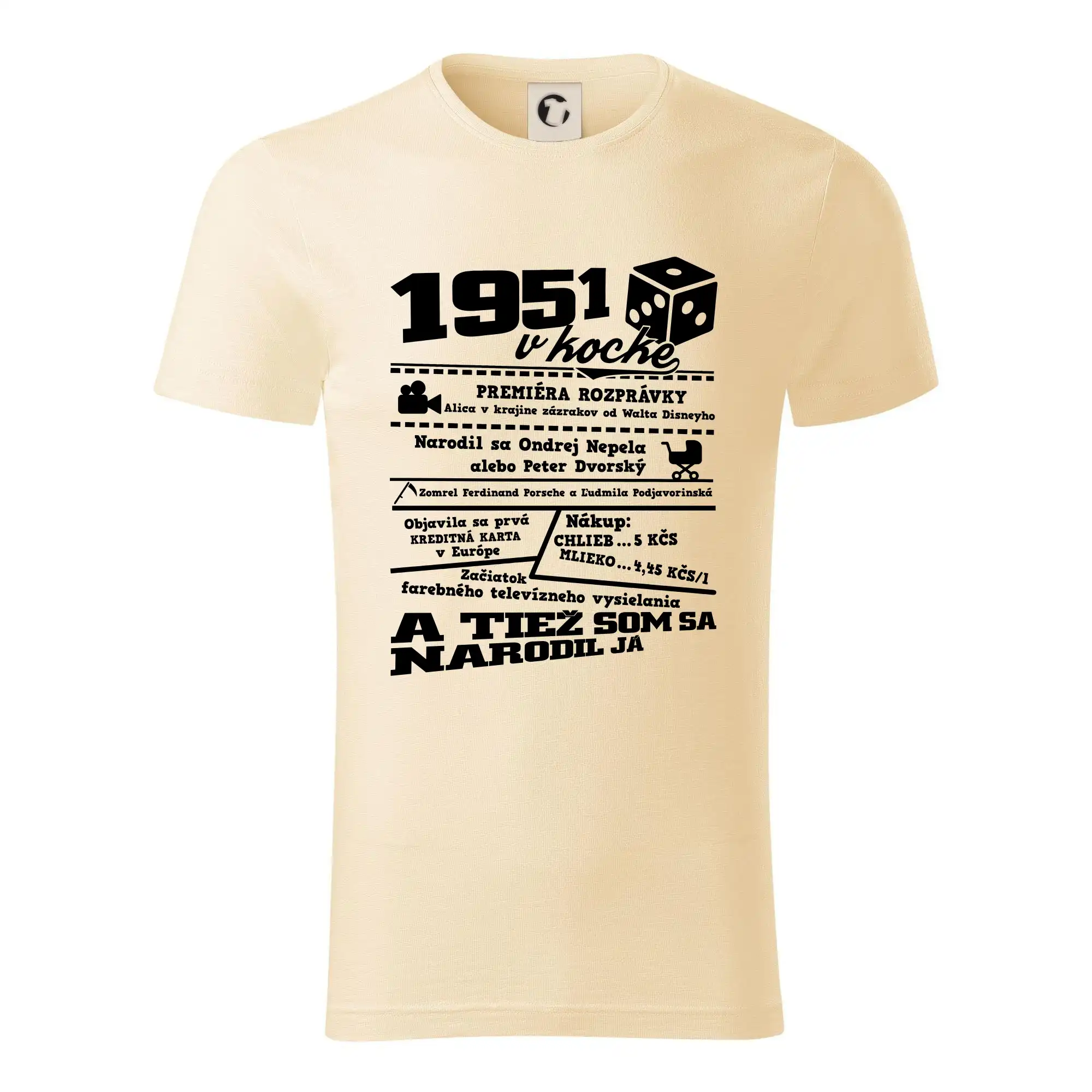 Narodeniny v kocke - 1951 v kocke - Tričko z organickej bavlny