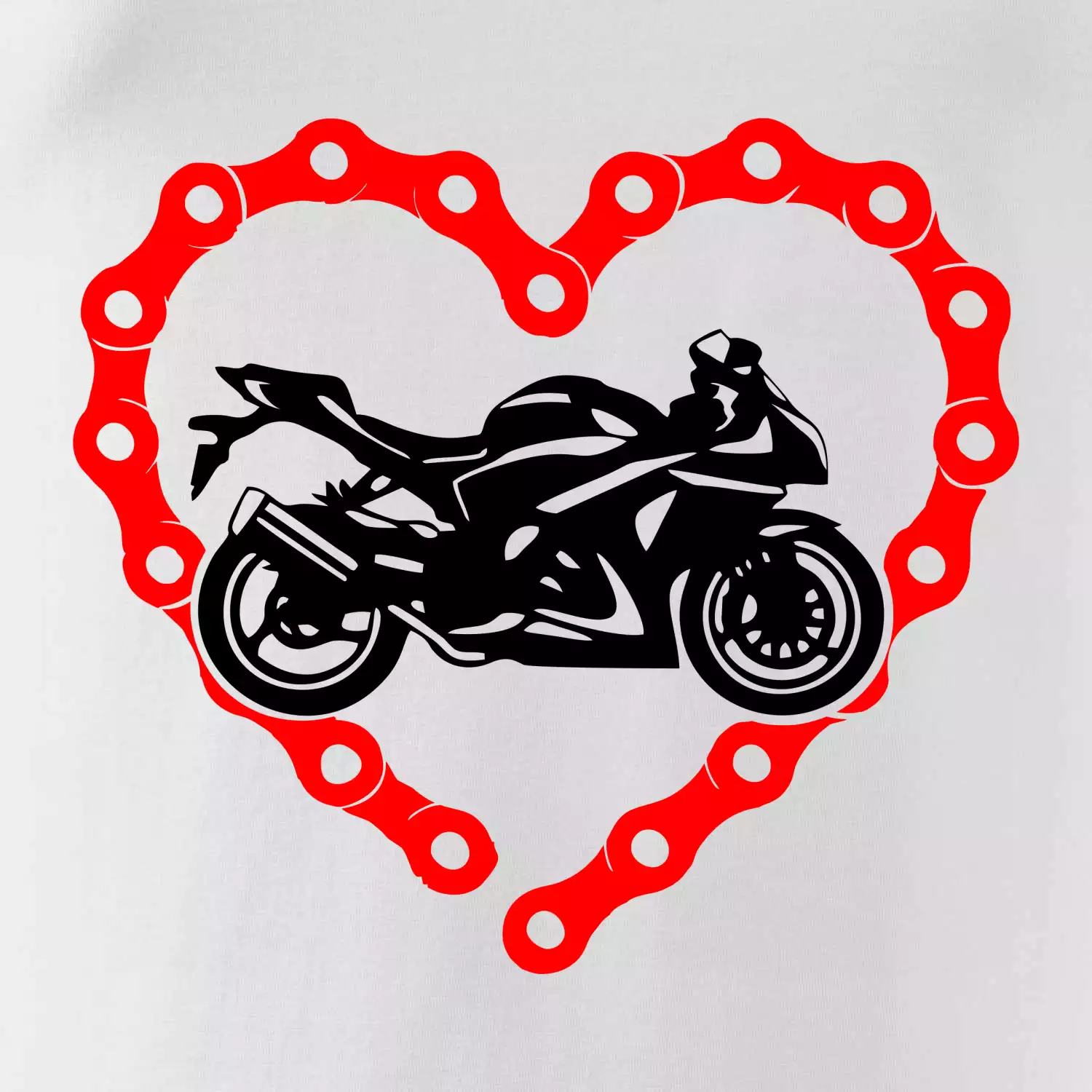 Moto srdce řetěz - silniční
