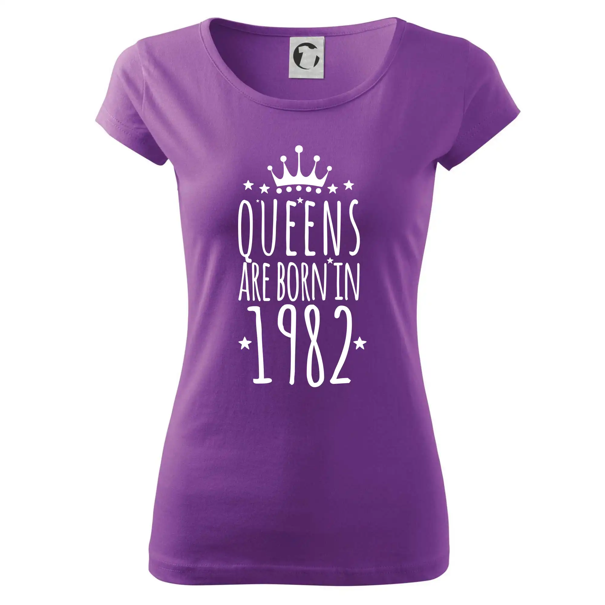Trička s ročníkom 1982 - Queens are born in 1982 - Dámske tričko Pure