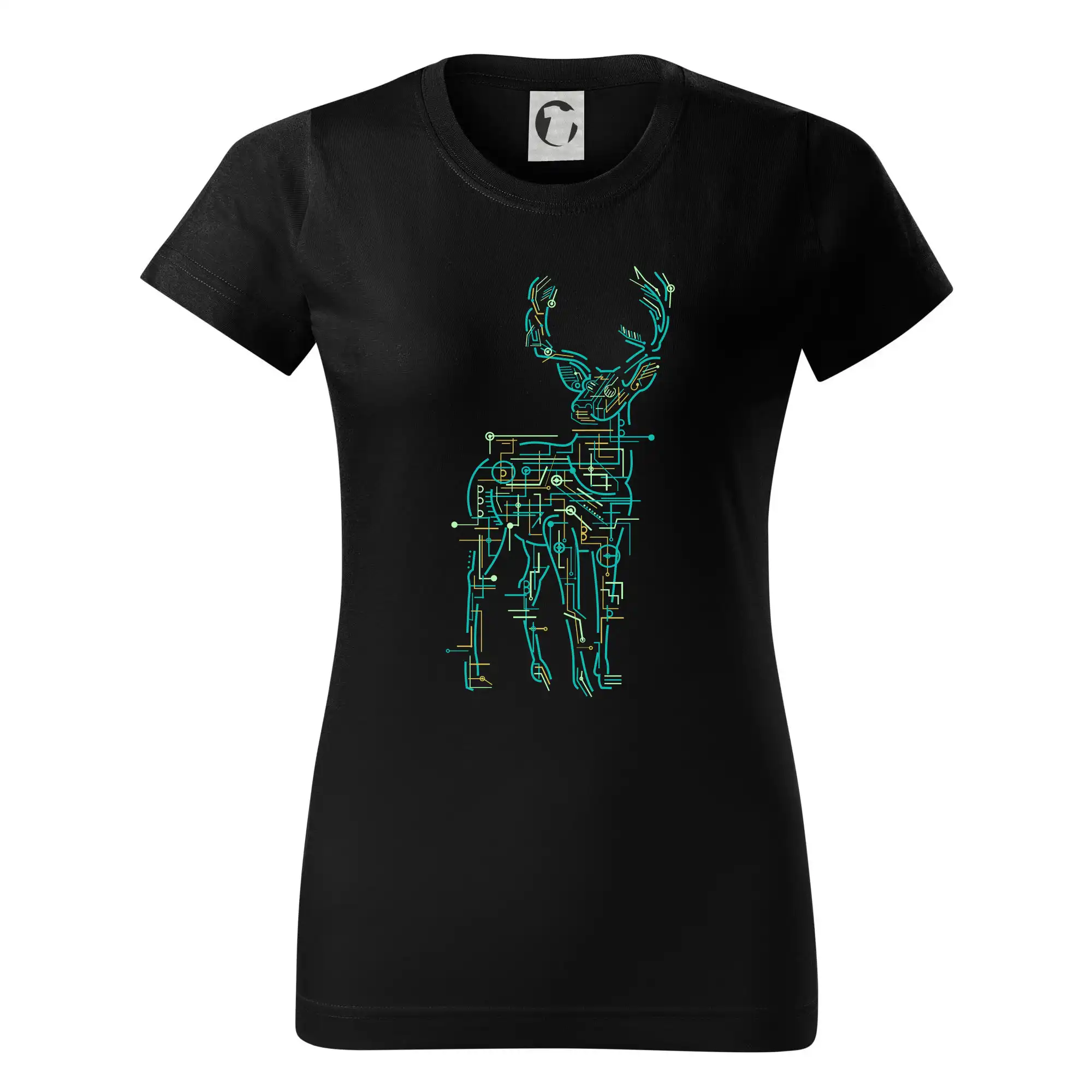 Grafické tričká - Electric Deer - Dámske tričko basic - ľahko voľnejšie a dlhšie