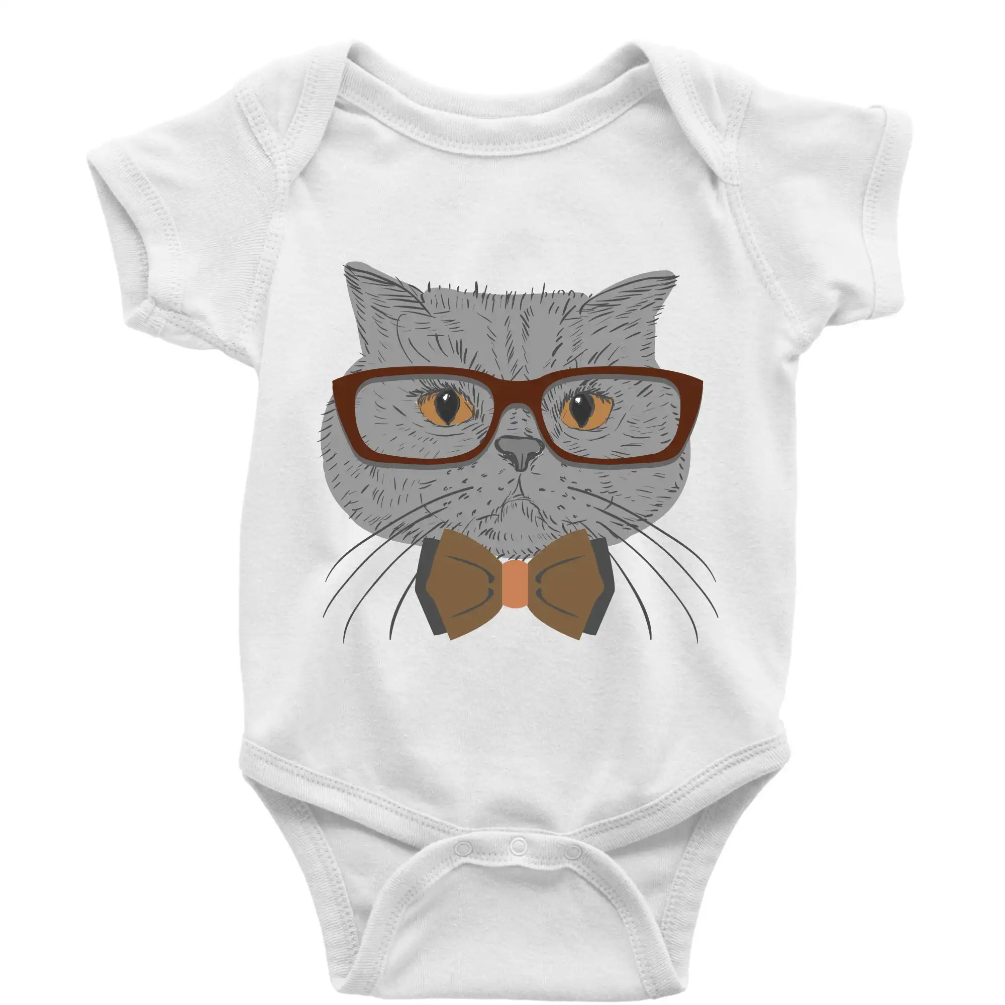 Vtipná tričká s mačkou - Hipster britská modrá - Body dojčenské s krátkym rukávom