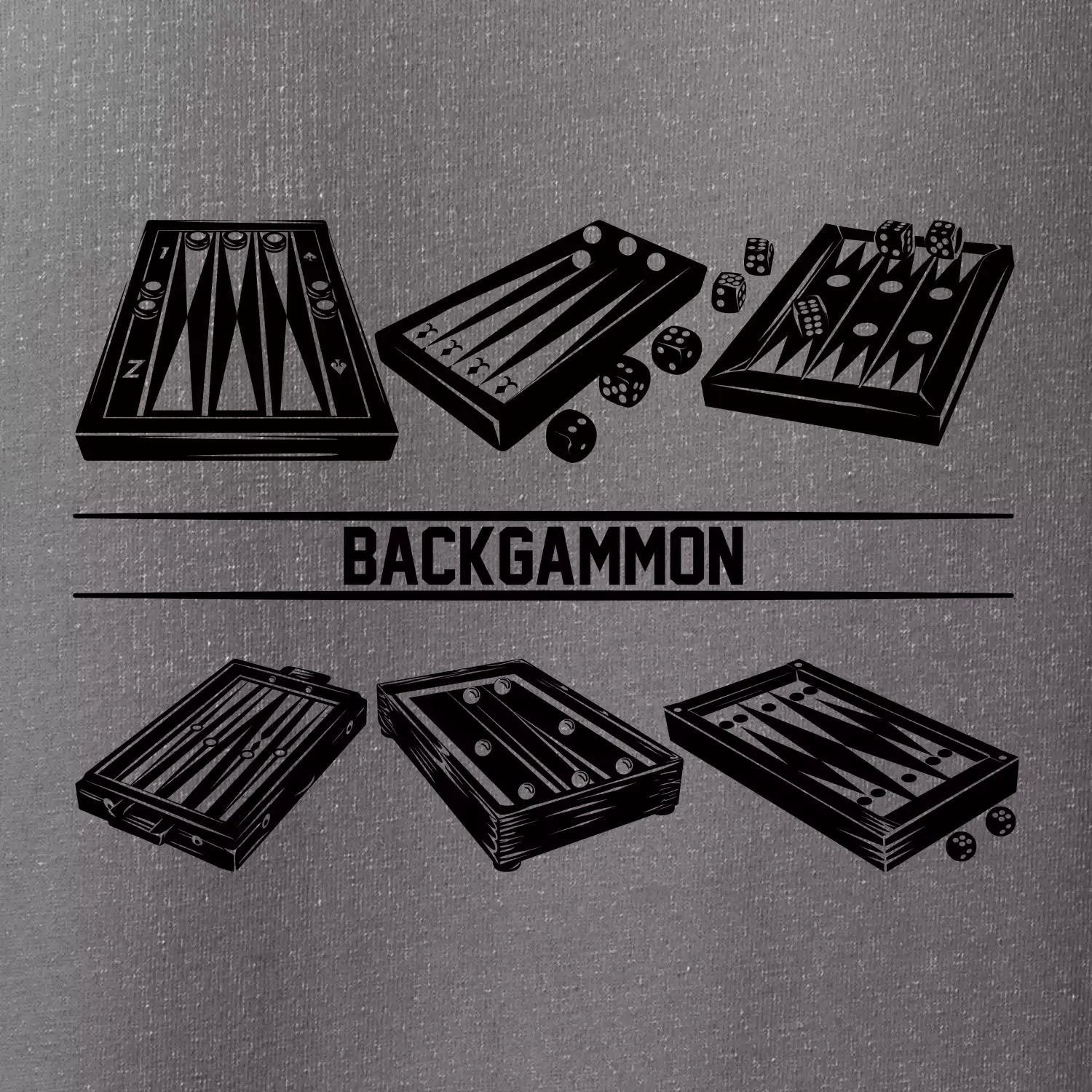 Backgammon černý set