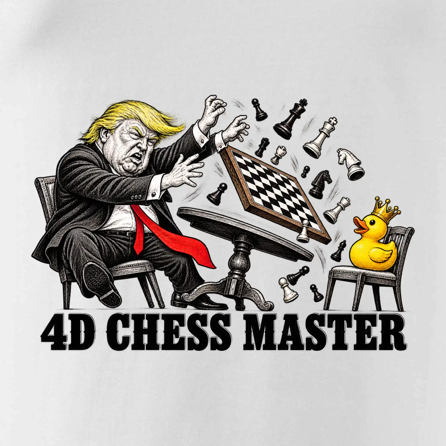 Donald Trump prohrává šachy s kachnou