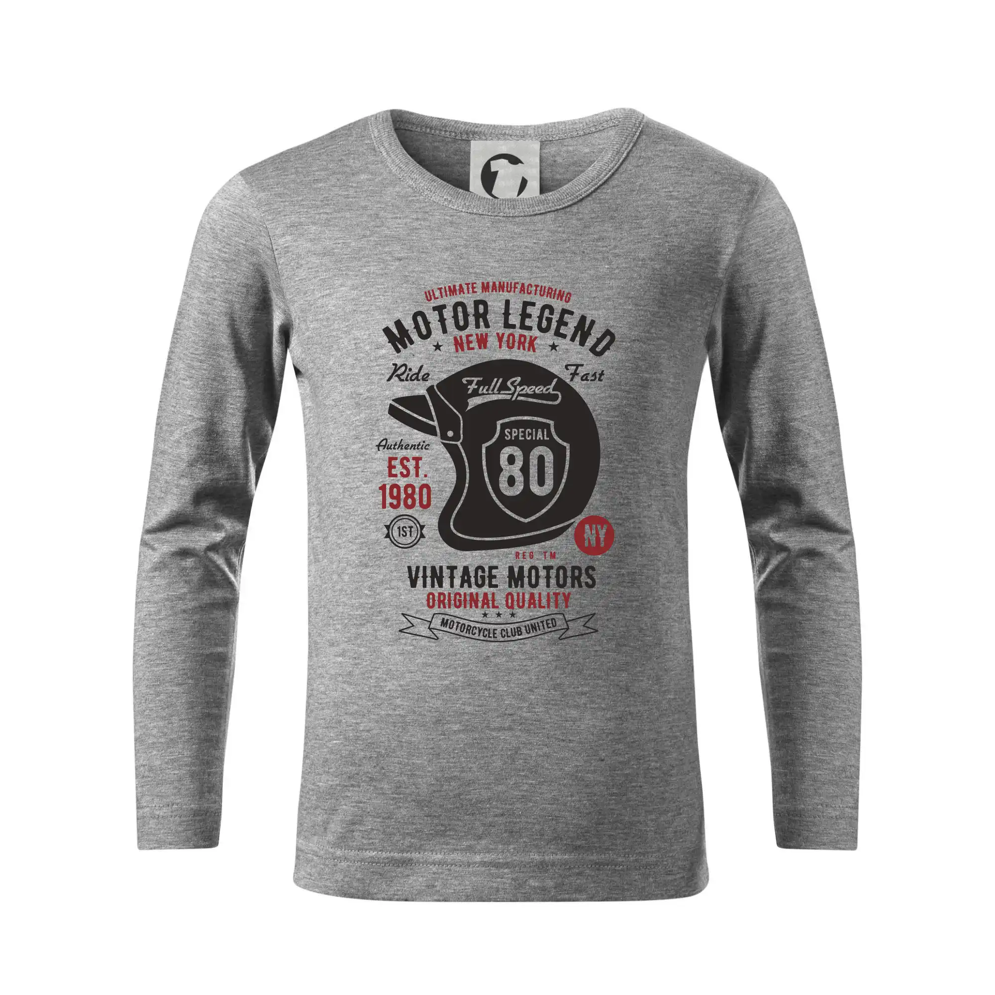 Tričká a mikiny s potlačou motoriek – pre pravých motorkárov - Motor Legend Helmet - Tričko detské Long Sleeve