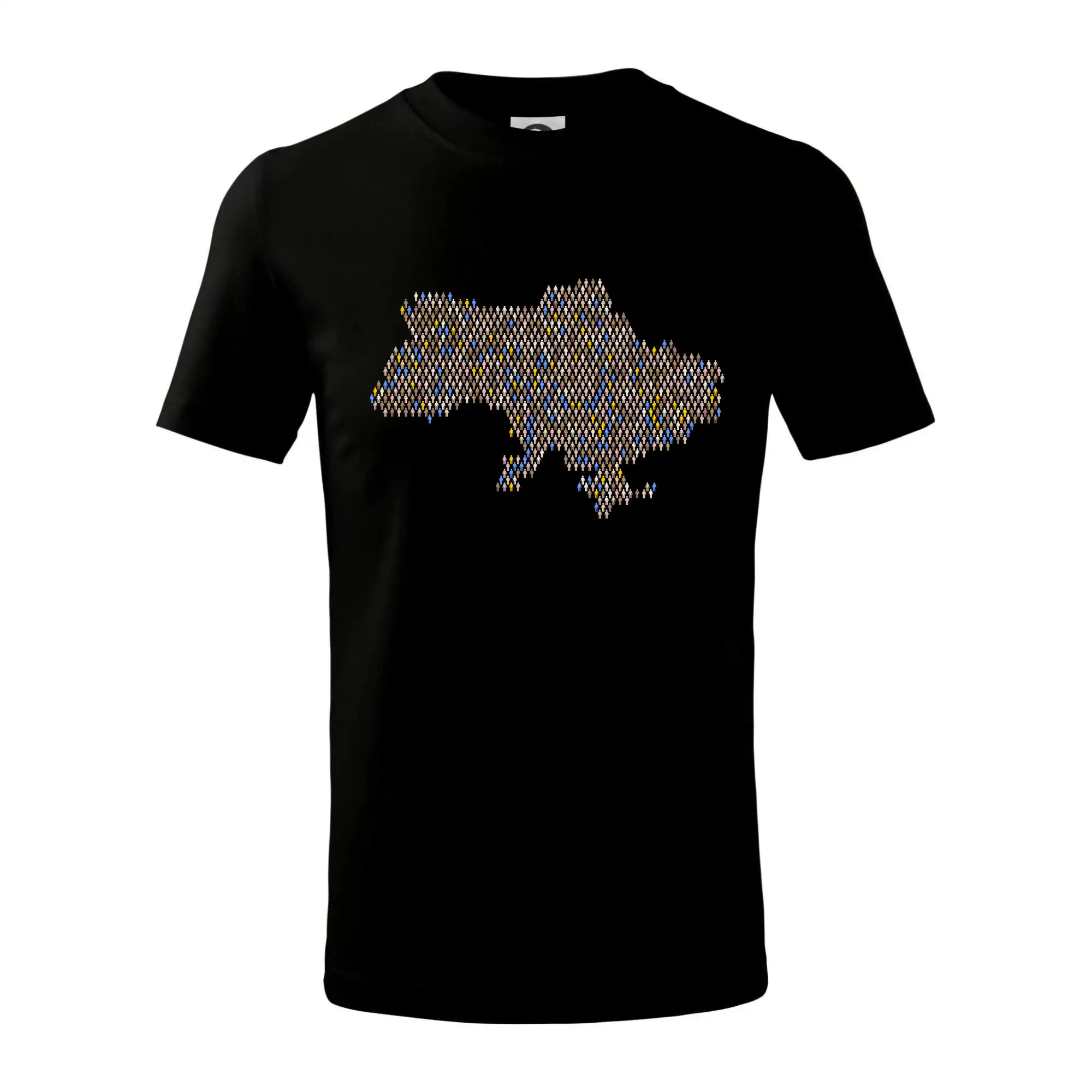 Tričká s vlajkou ukrajiny - Mapa Ukrajiny panáčikovia - Tričko detské bavlnené