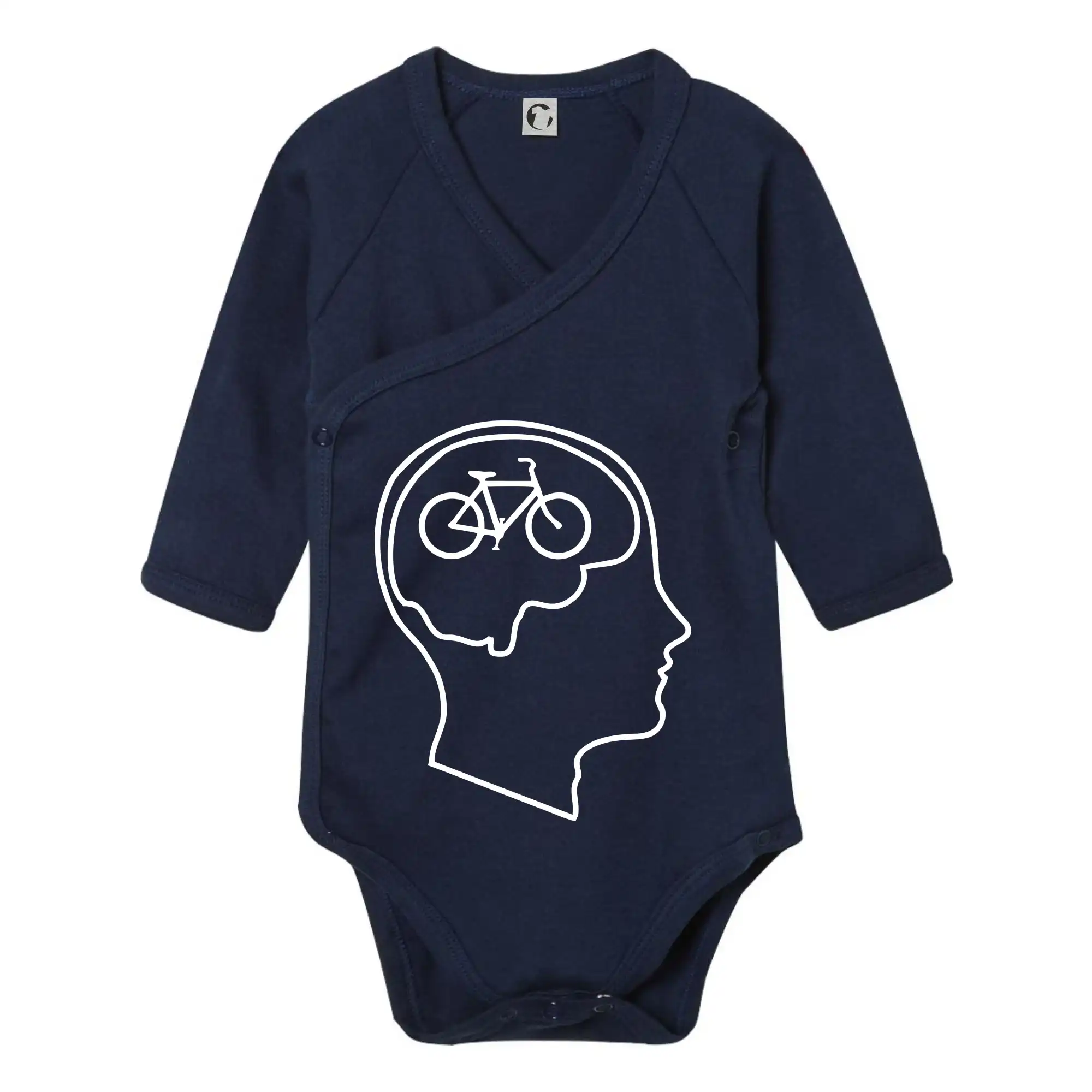 Tričko ako darček pre cyklistu - Myslím len na bicykel - Body zavinovacie s dlhým rukávom