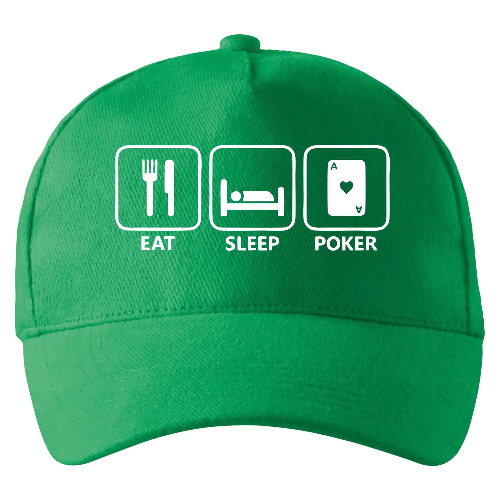 Poker tričká - Eat sleep poker - Šiltovka so zahnutým šiltom a mosaznou sponou