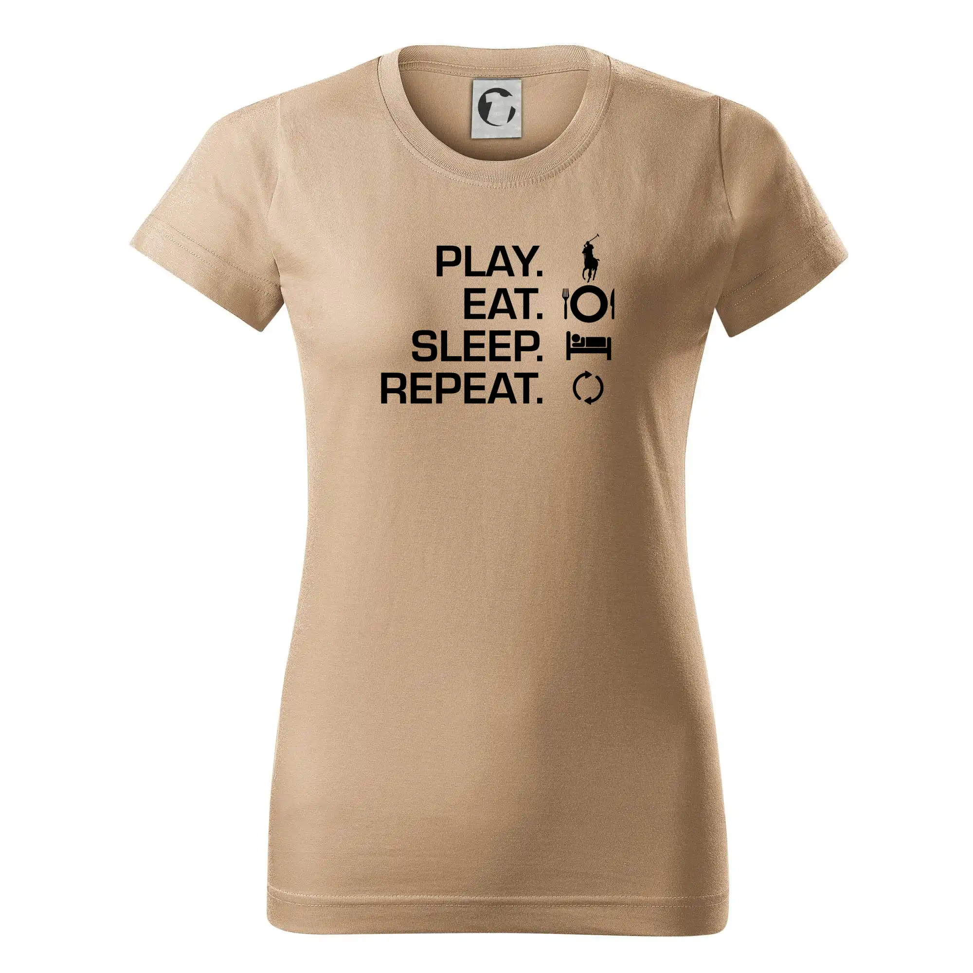 Tričká na polo - Play Eat Sleep Repeat polo - Dámske tričko basic - ľahko voľnejšie a dlhšie