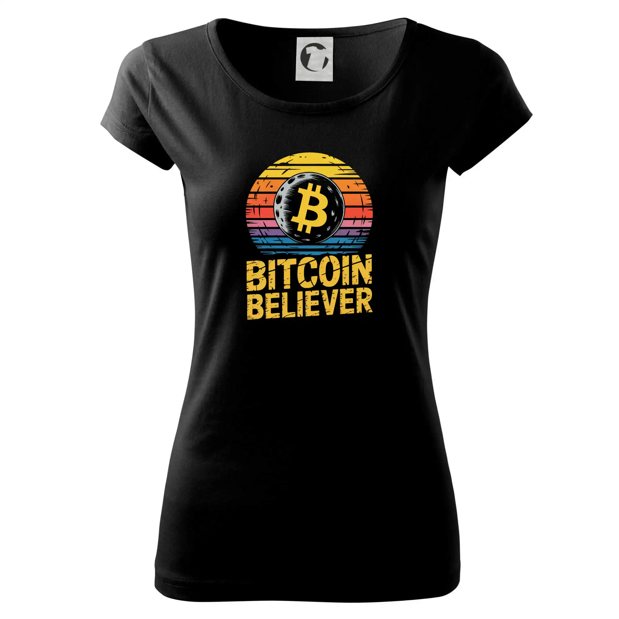 Bitcoin Believer Vintage retro sunset - Dámske tričko Pure