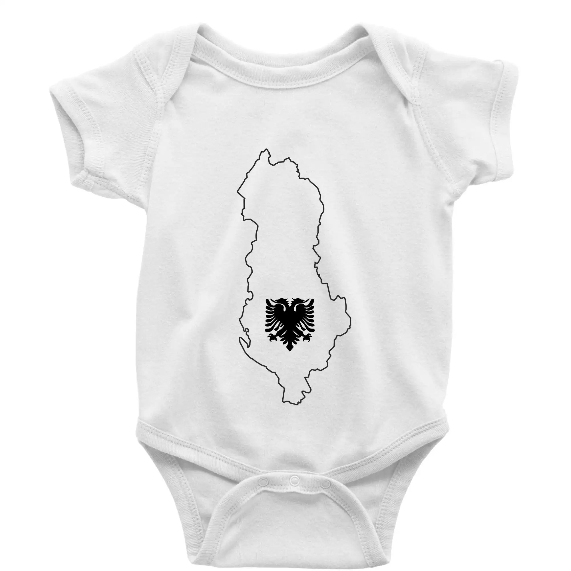 Ostatné mestá / miesta - Albánsko obrys mapa - Body dojčenské s krátkym rukávom