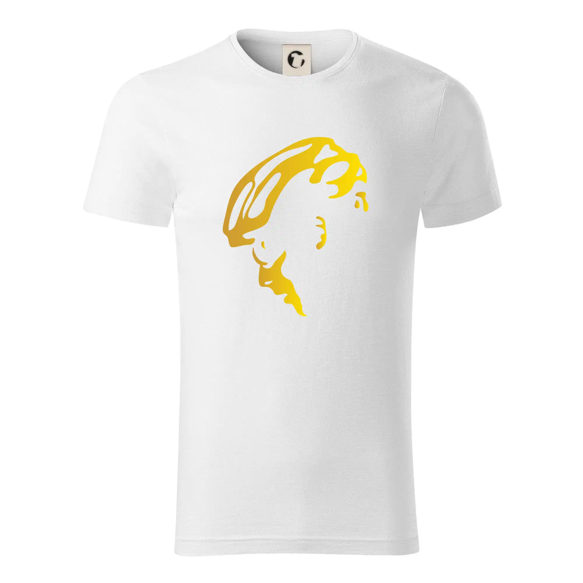 Tričko ako darček pre cyklistu - Hlava cyklista zlatá - Tričko z organickej bavlny