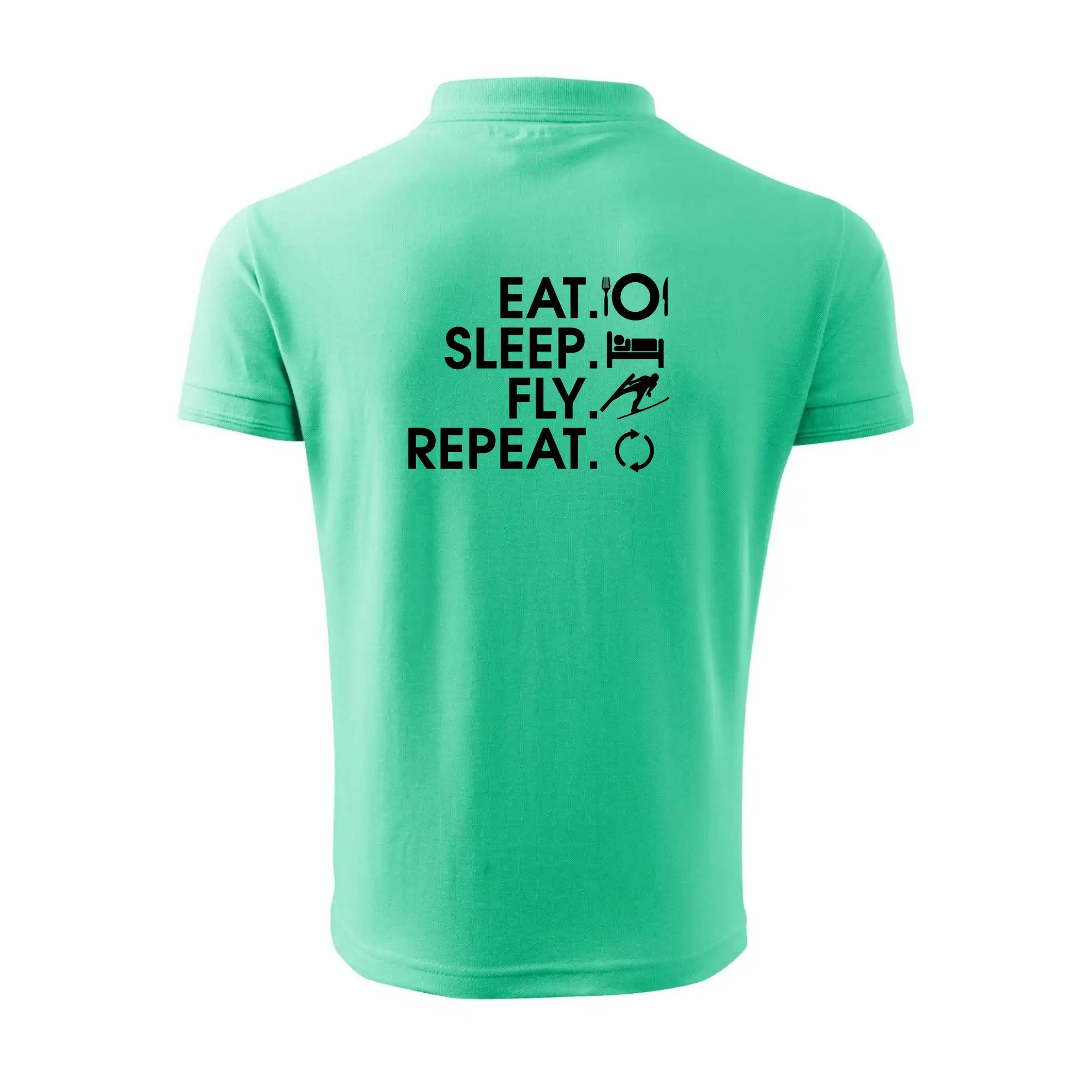Eat sleep fly repeat - skoky na lyžích