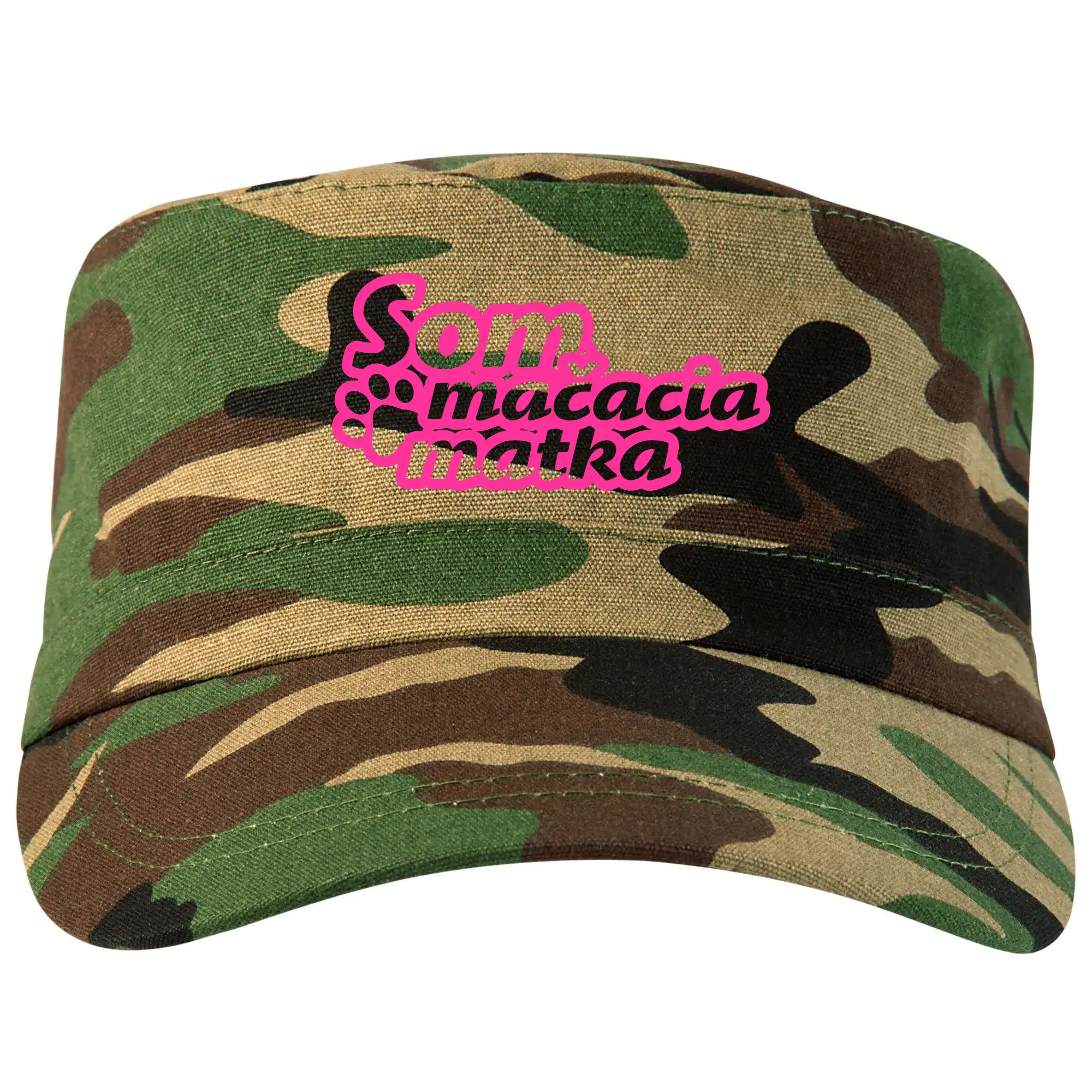 Vtipná tričká s mačkou - Som mačacia matka - Šiltovka CAMO