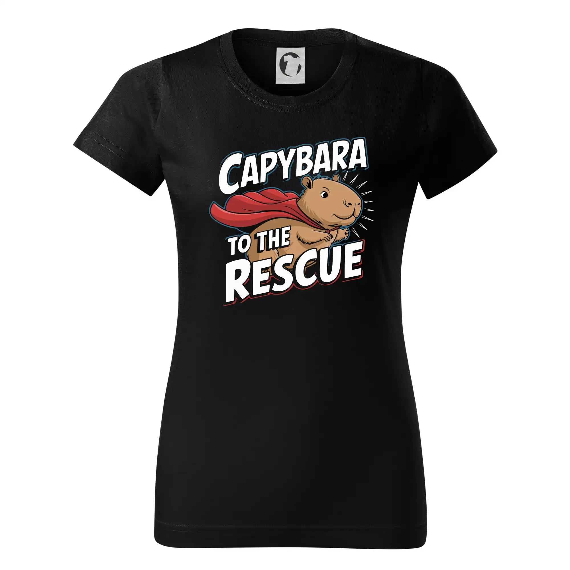 Tričká so zvieratami - Capybara to the Rescue - Dámske tričko basic - ľahko voľnejšie a dlhšie