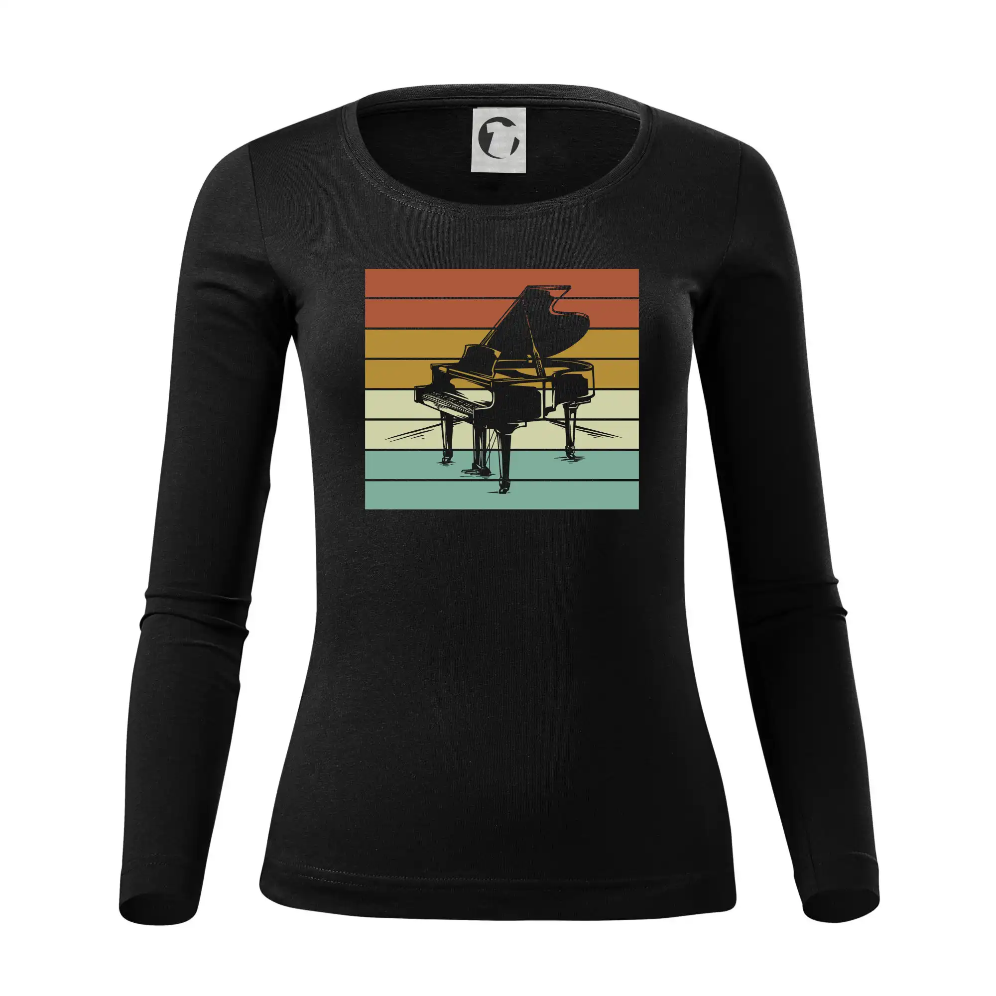 Vintage piano - Dámske tričko FIT-T LS - zužené