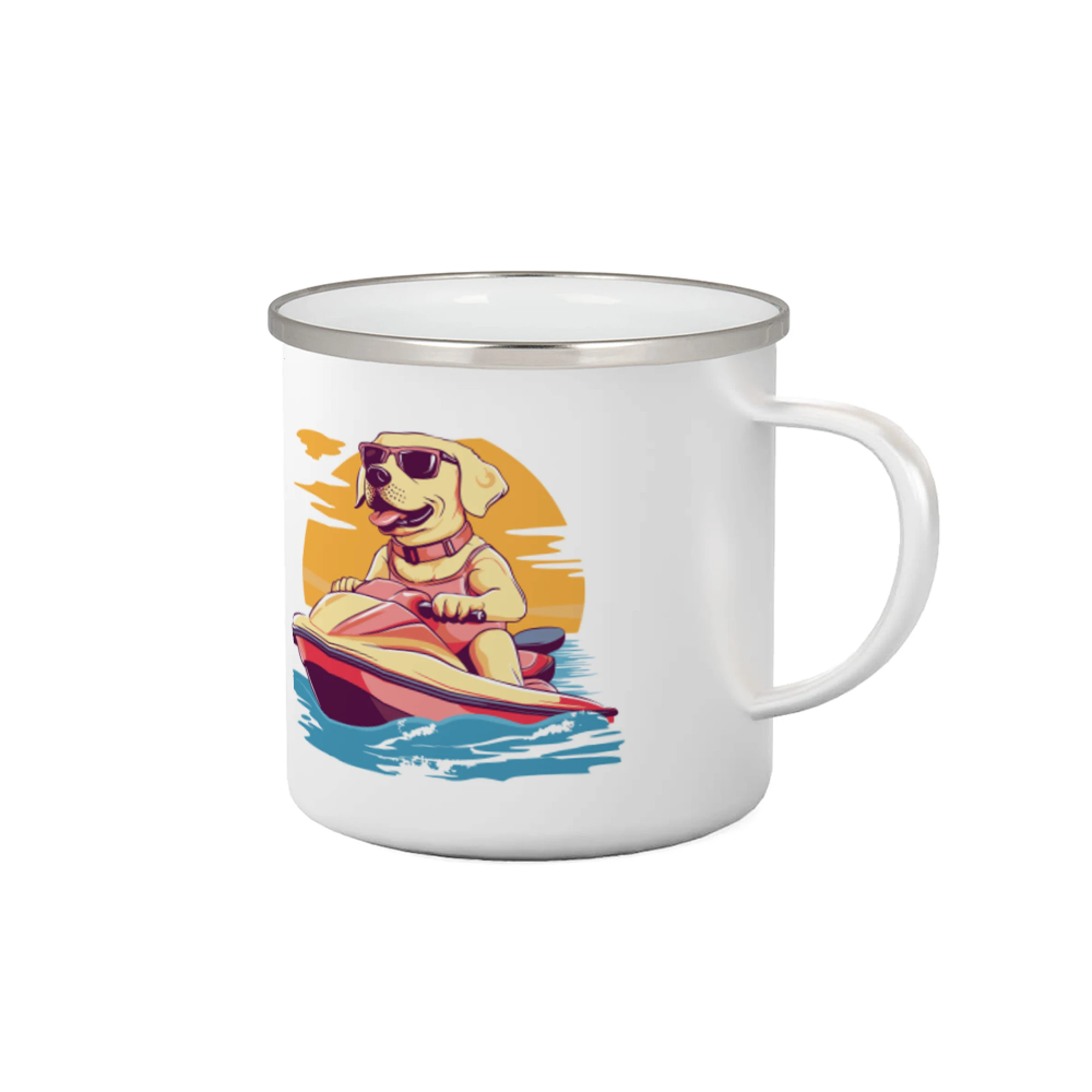 Ostatné psie plemená - Zlatý retriever na vodnom skútri - Plecháčik