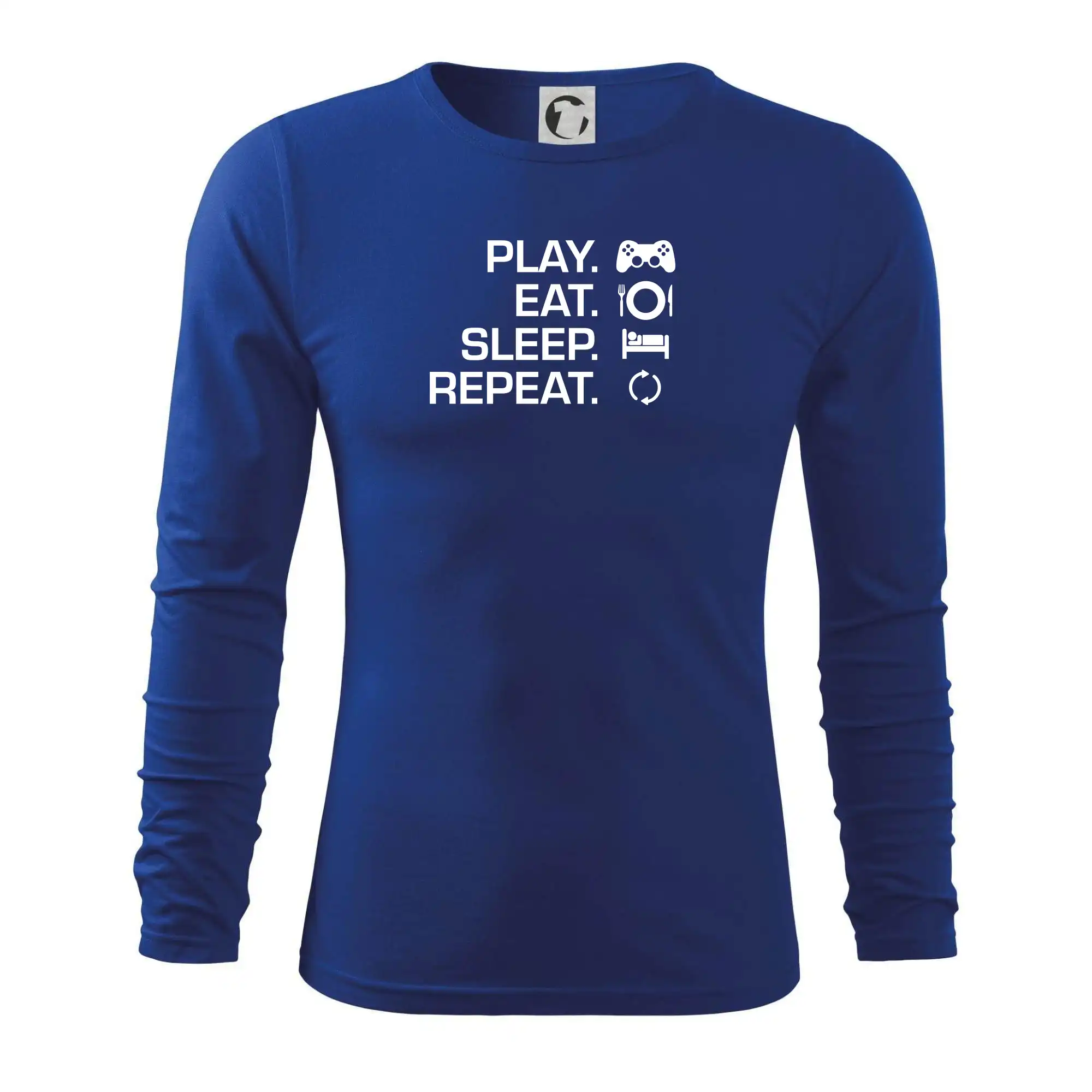 Eat sleep repeat - Play Eat Sleep Repeat game - Tričko s dlhým rukávom FIT-T long sleeve